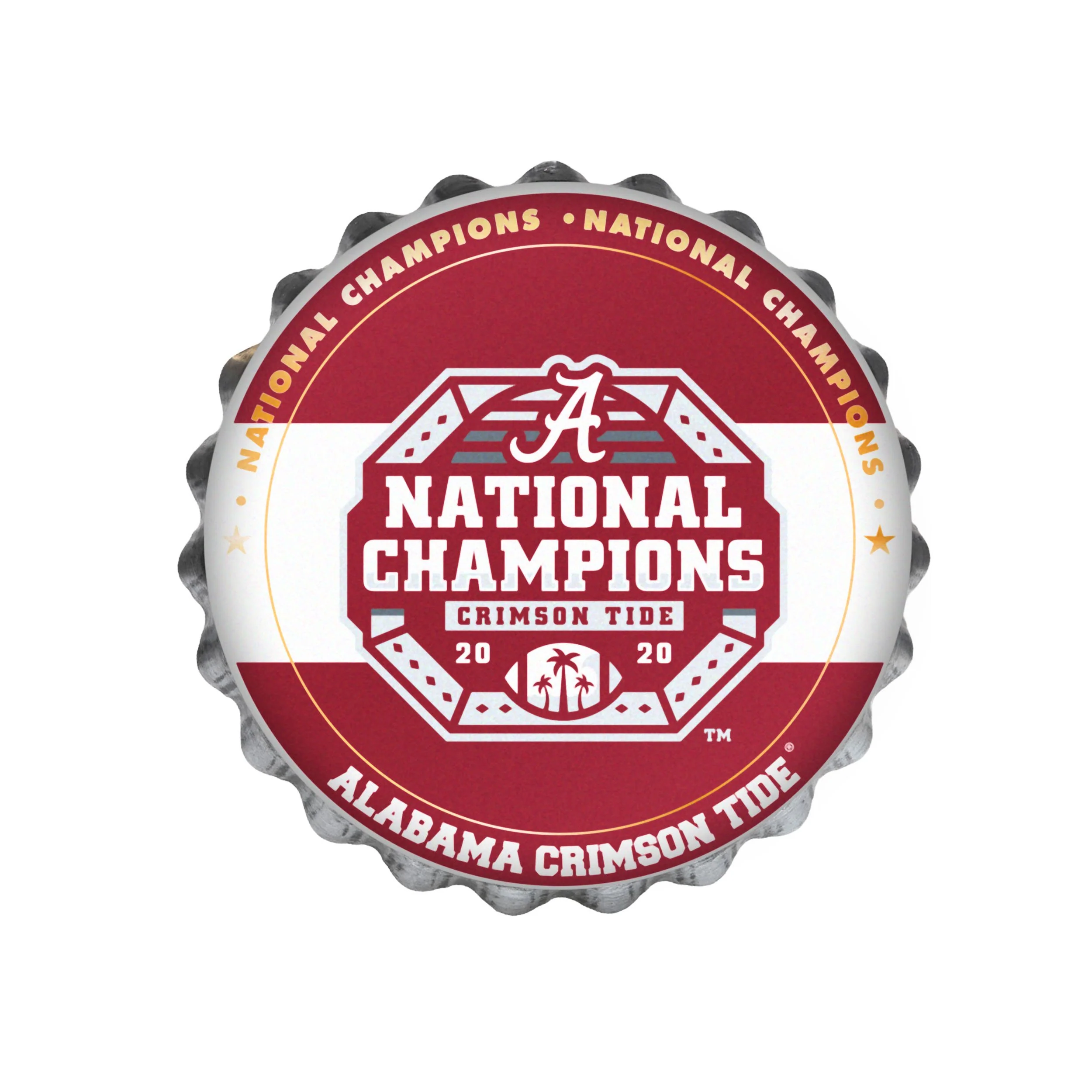 Alabama Crimson Tide NCAA 2020 Football National Champions Bottle Cap Wall Sign