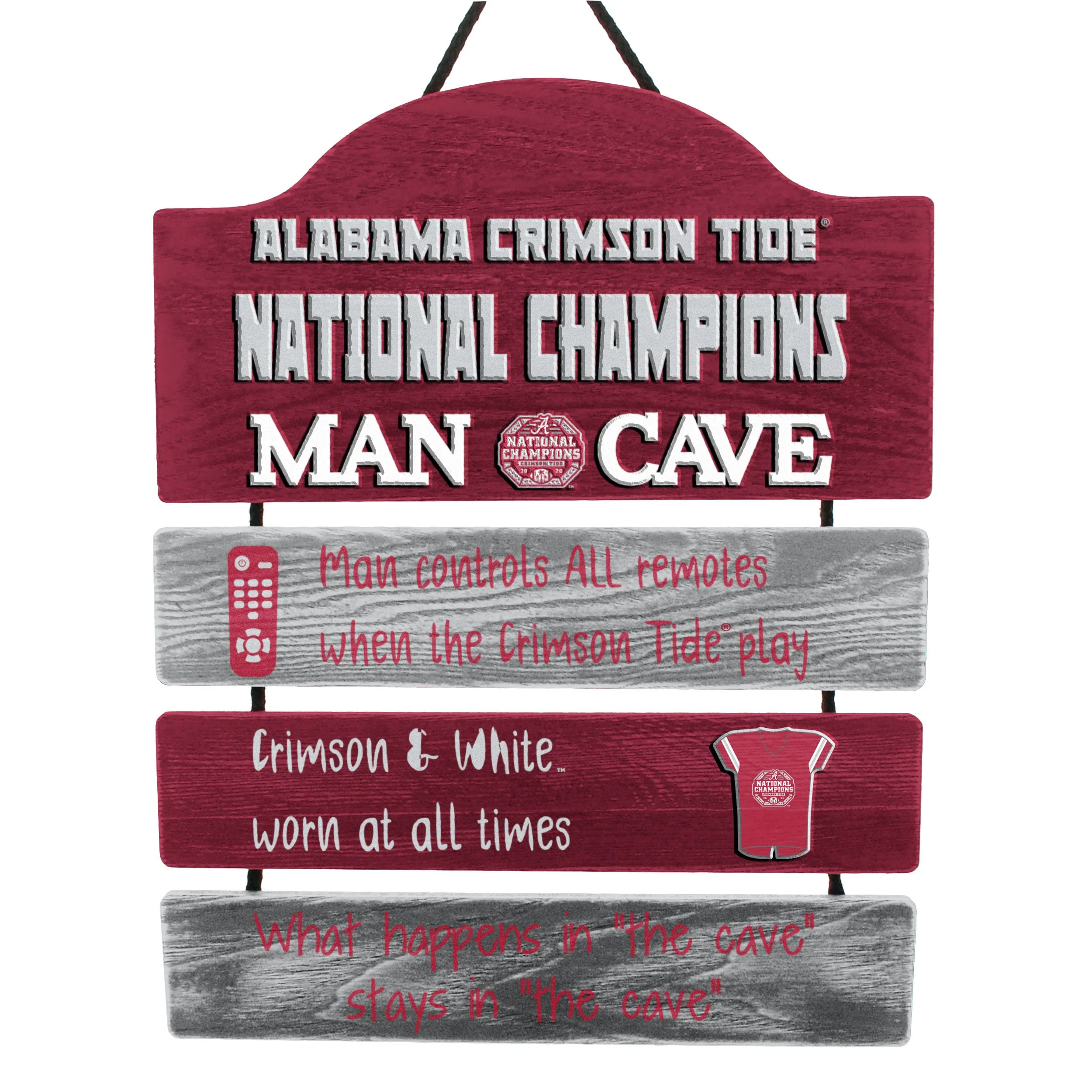 Alabama Crimson Tide NCAA 2020 Football National Champions Mancave Sign