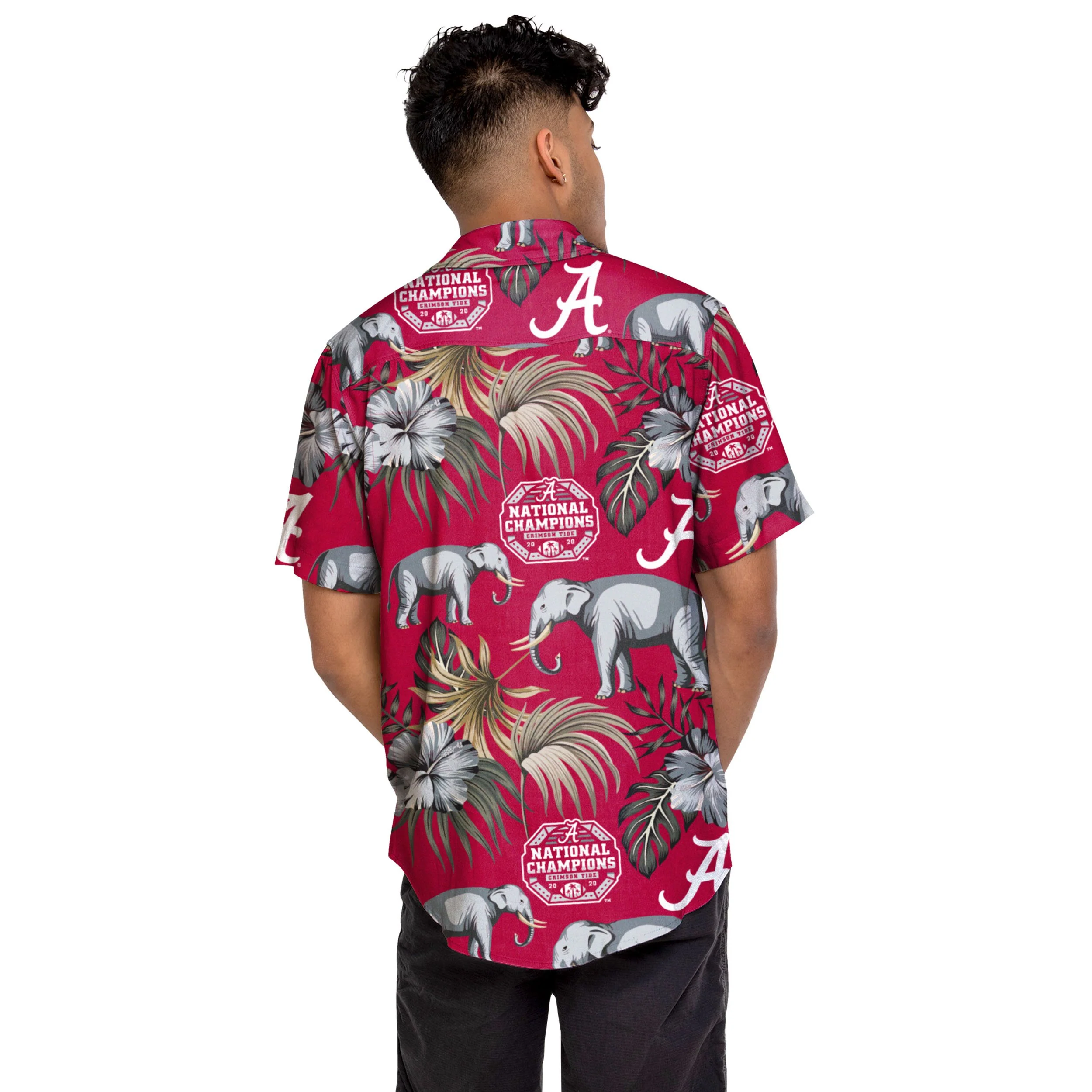 Alabama Crimson Tide NCAA 2020 Football National Champions Mens Widlife Button Up Shirt - Image 3