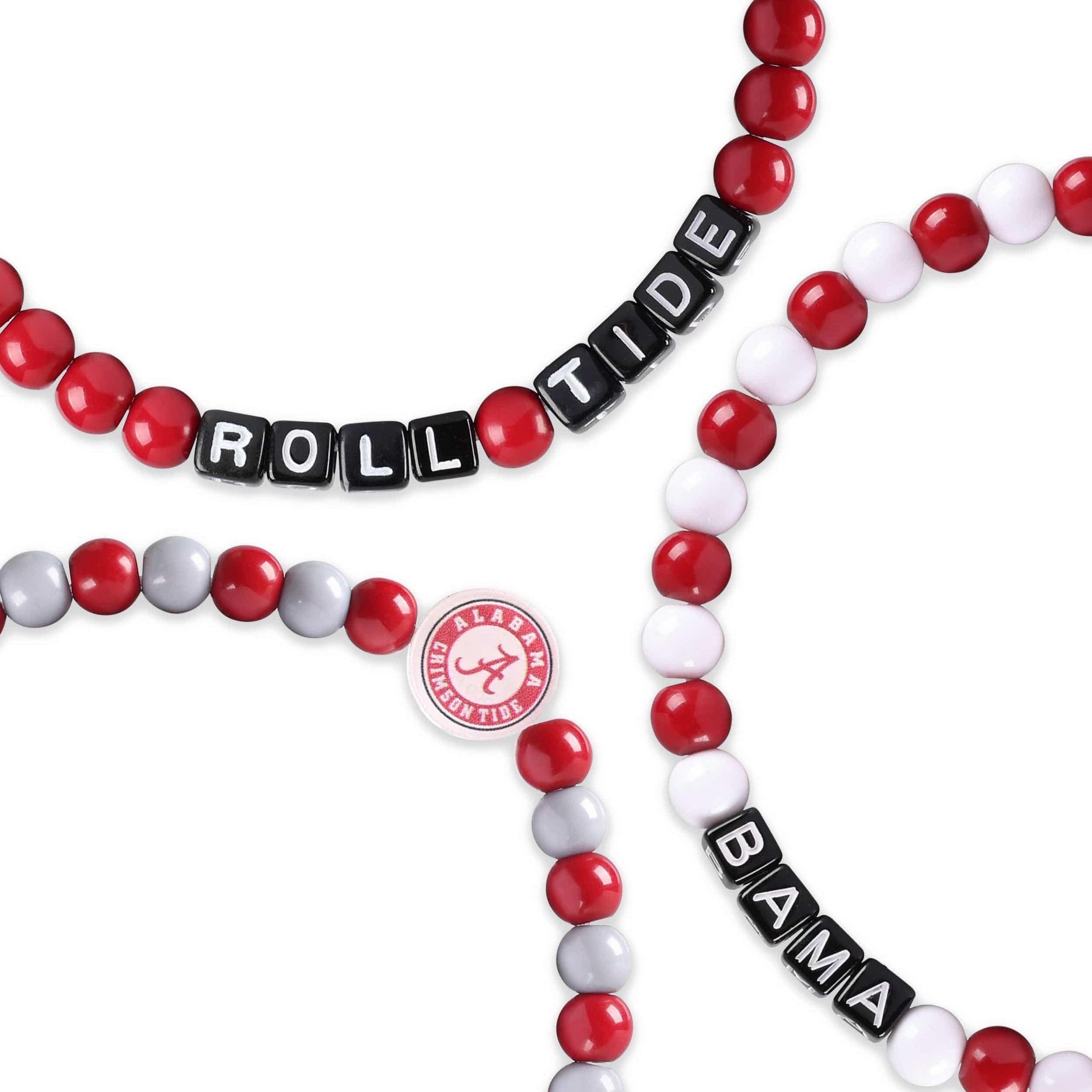 Alabama Crimson Tide NCAA 3 Pack Beaded Friendship Bracelet - Image 2