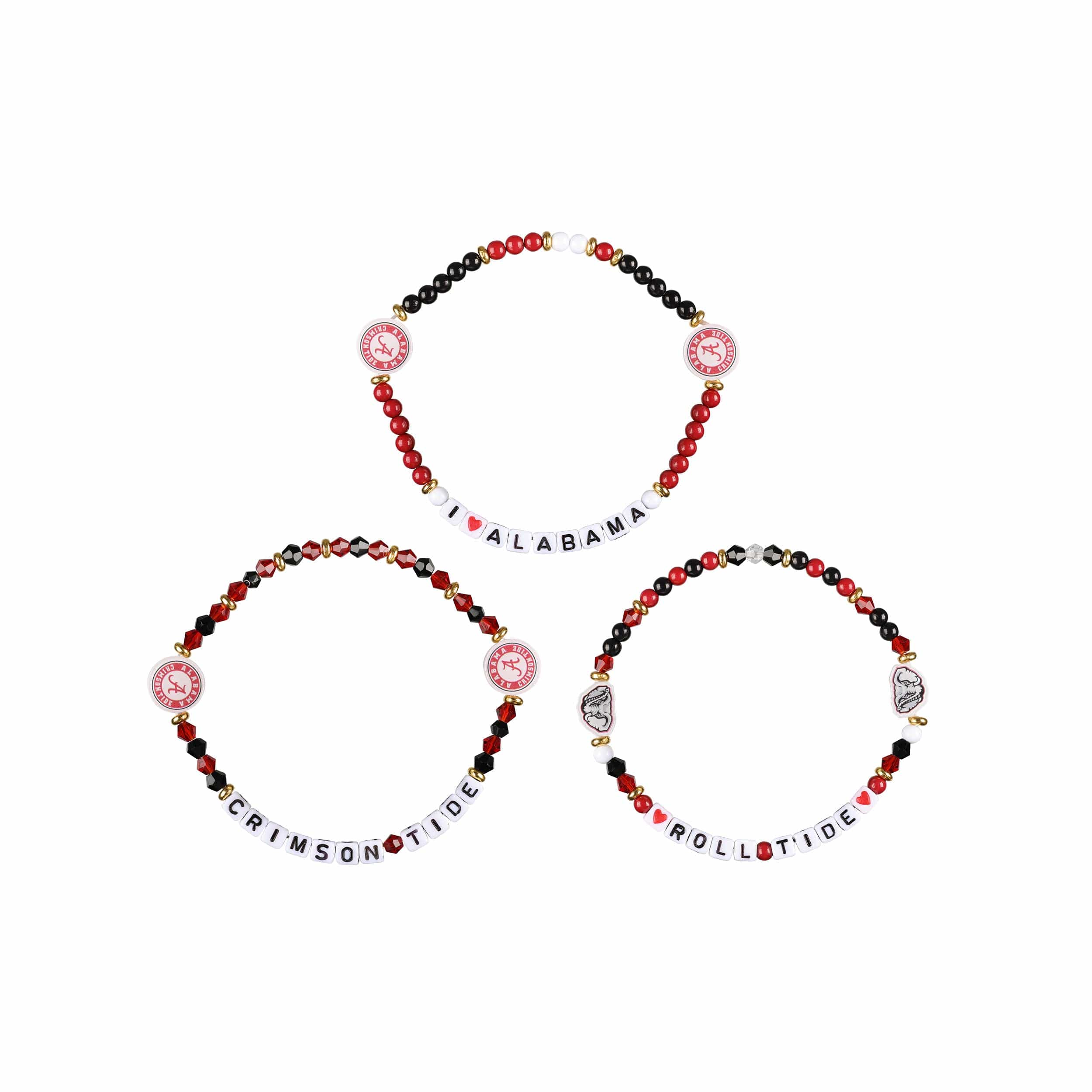 Alabama Crimson Tide NCAA 3 Pack Friendship Bracelet - Image 3
