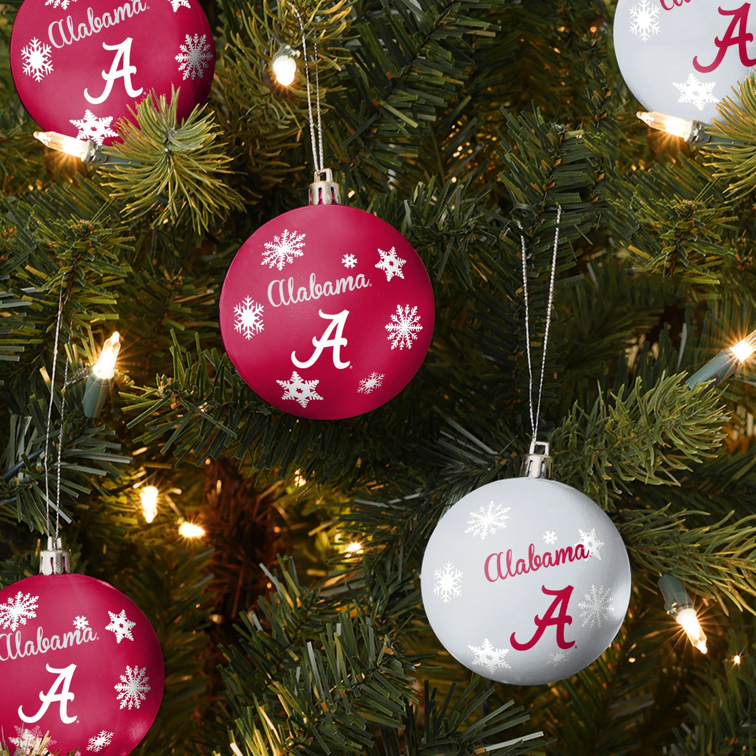 Alabama Crimson Tide NCAA 5 Pack Shatterproof Ball Ornament Set - Image 2