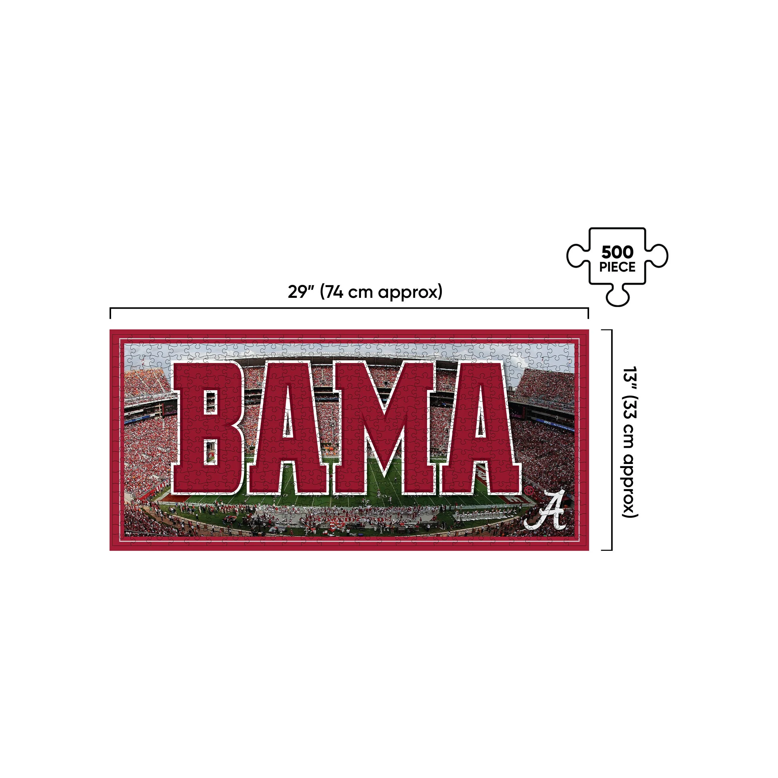 Alabama Crimson Tide NCAA 500 Piece Stadiumscape Jigsaw Puzzle PZLZ - Bryant-Denny Stadium - Image 2