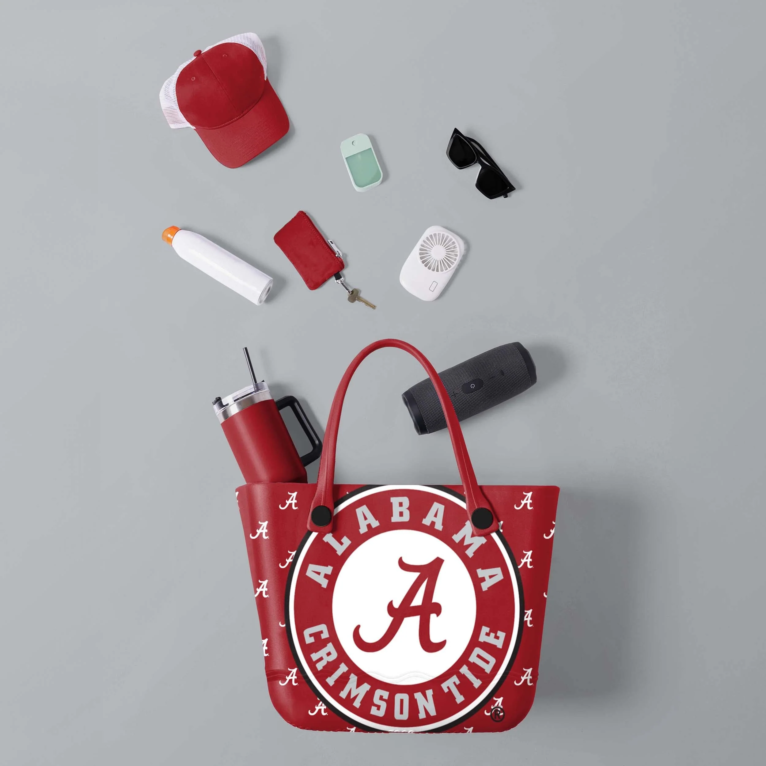 Alabama Crimson Tide NCAA Big Logo Mini Print Tailgate Tote Bag - Image 2