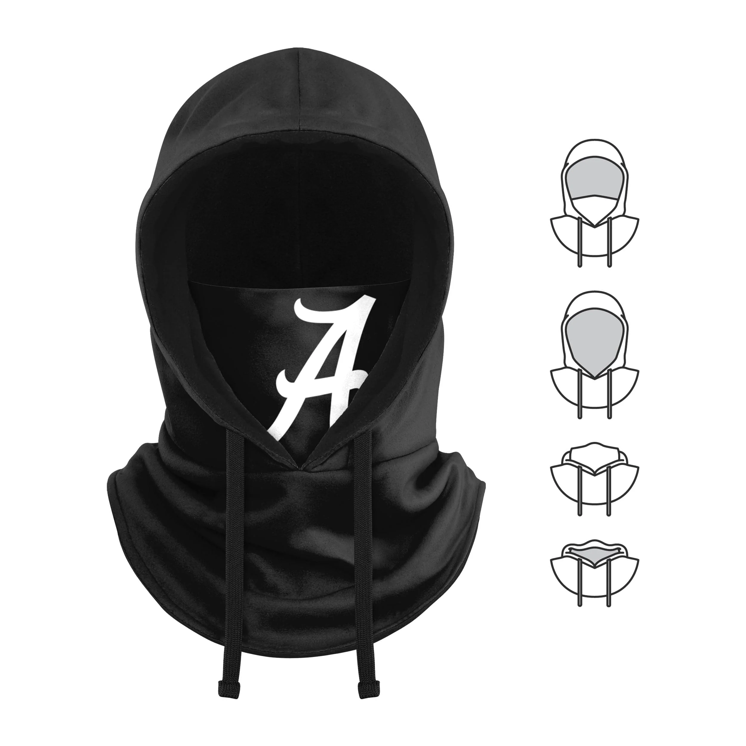Alabama Crimson Tide NCAA Black Drawstring Hooded Gaiter - Image 5