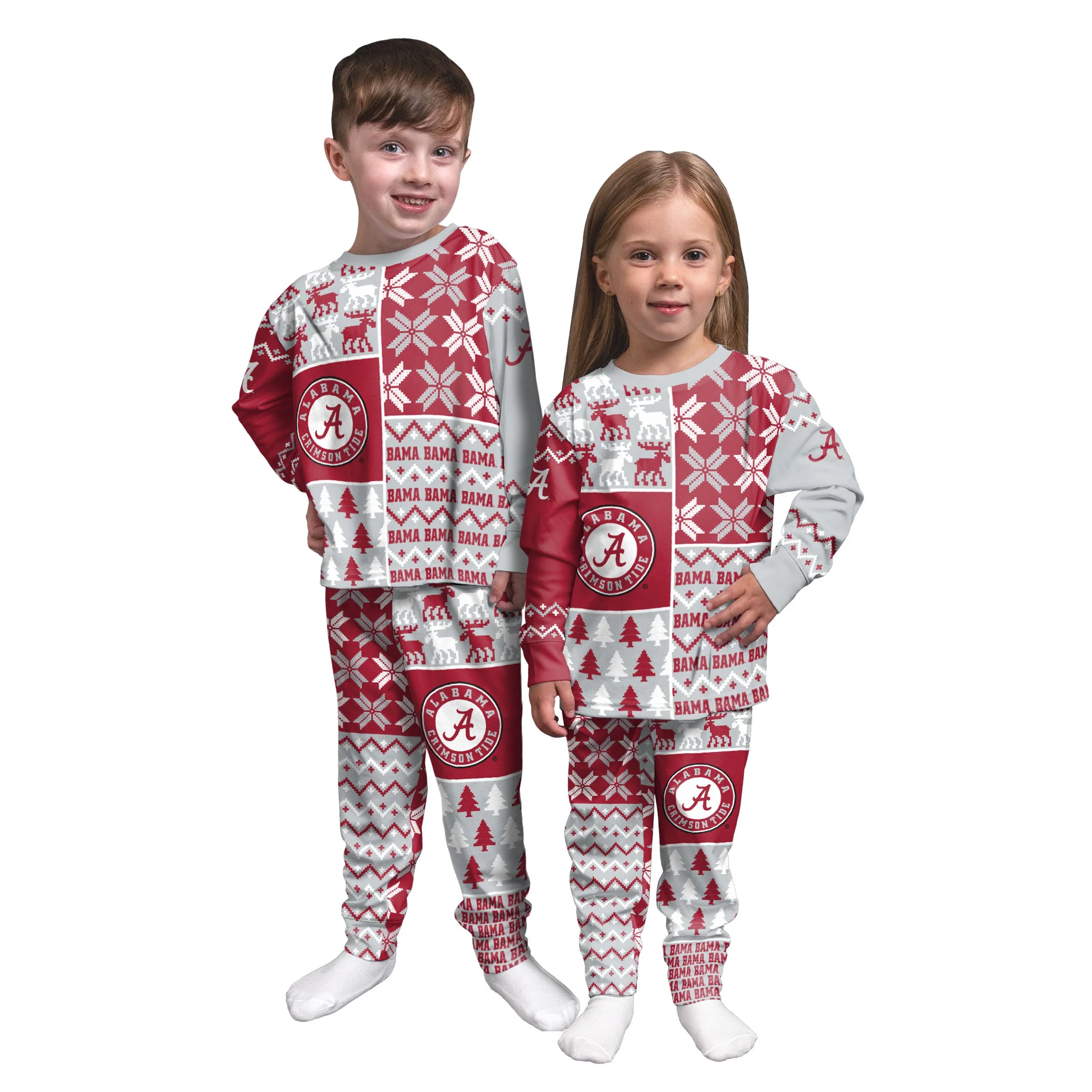 Alabama Crimson Tide NCAA Busy Block Family Holiday Pajamas - Image 3