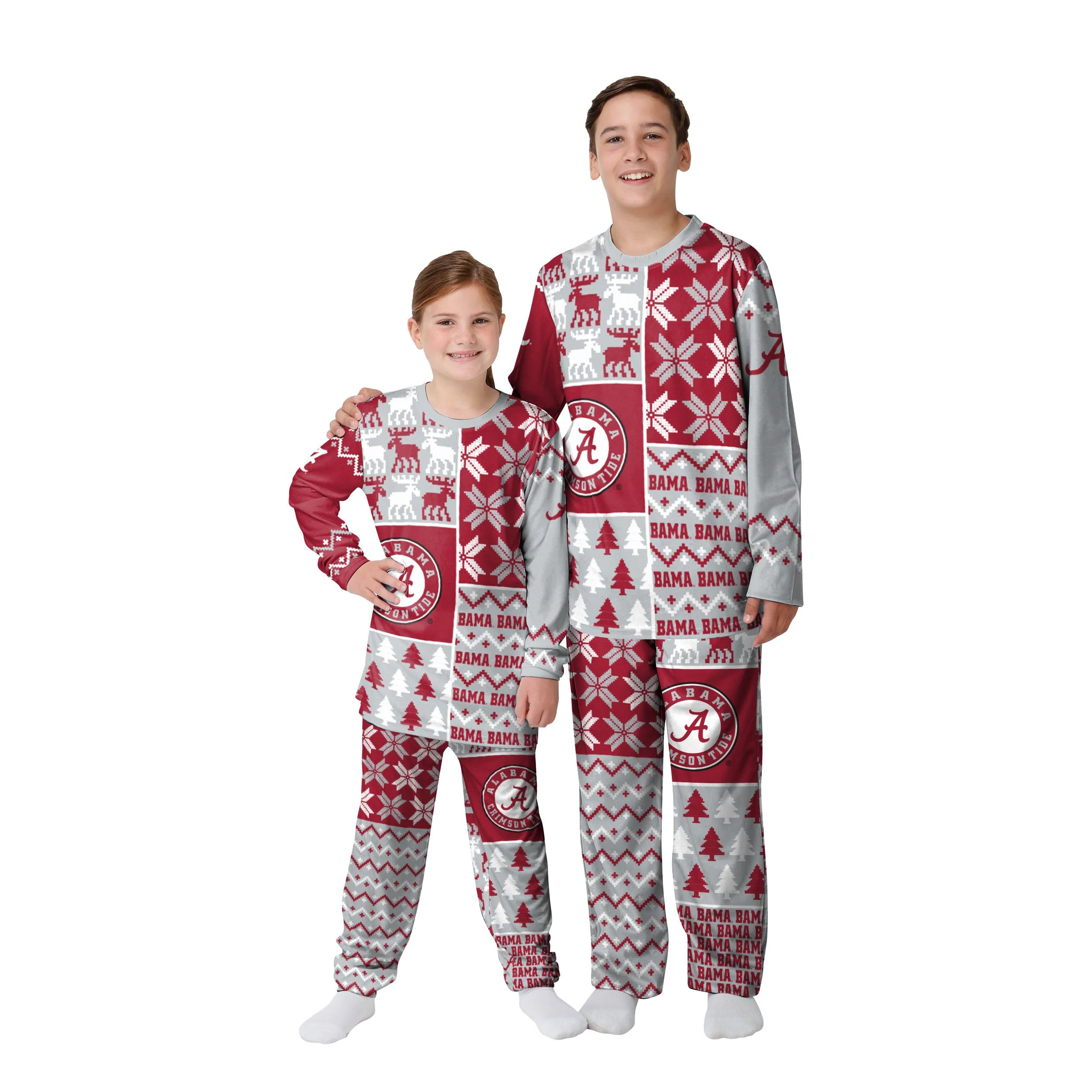 Alabama Crimson Tide NCAA Busy Block Family Holiday Pajamas - Image 4