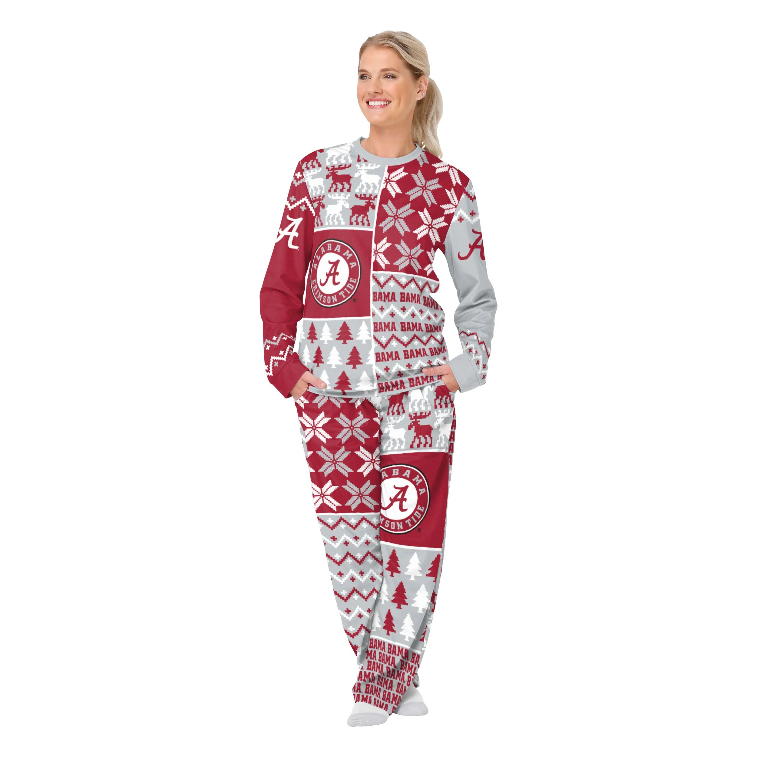 Alabama Crimson Tide NCAA Busy Block Family Holiday Pajamas - Image 5