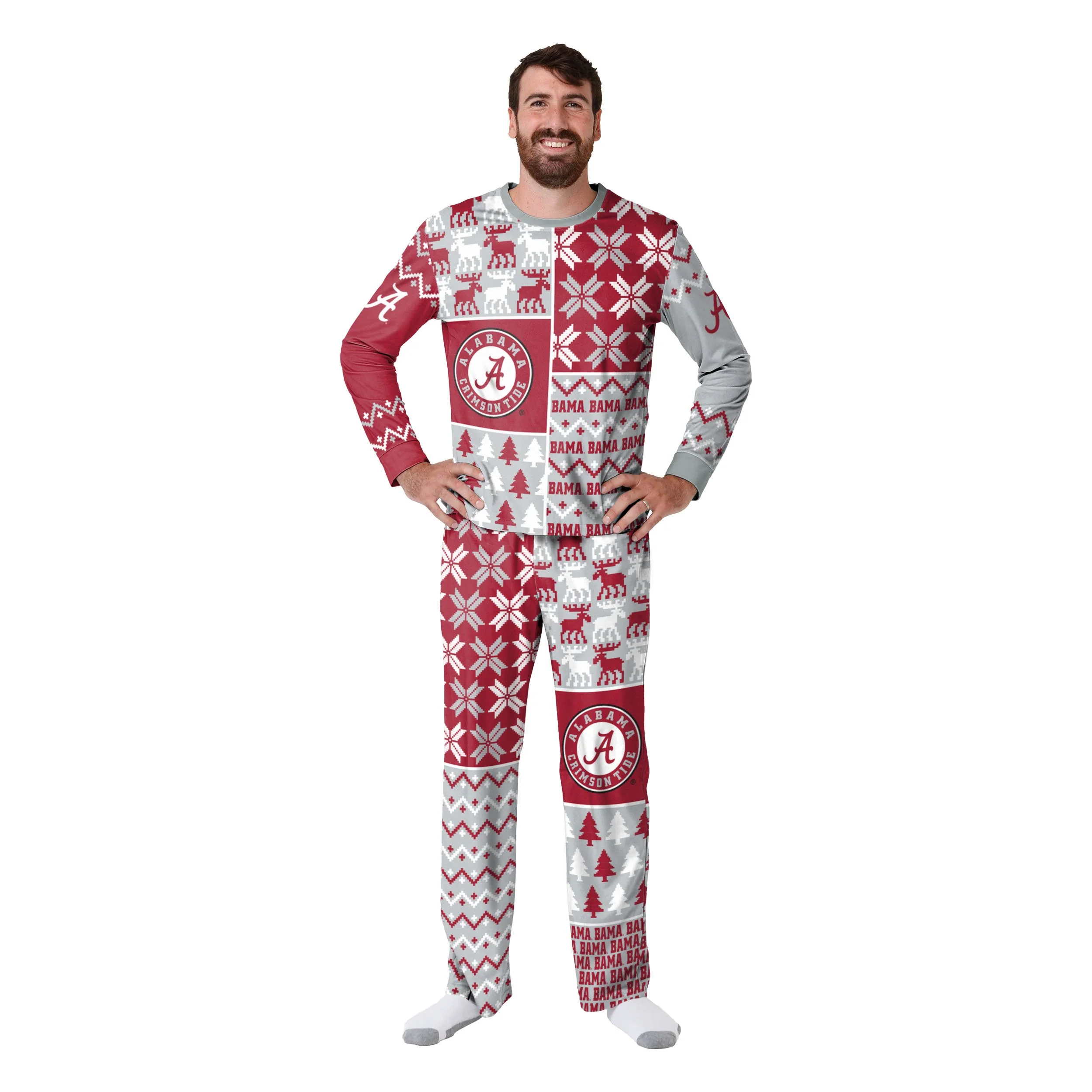 Alabama Crimson Tide NCAA Busy Block Family Holiday Pajamas - Image 6