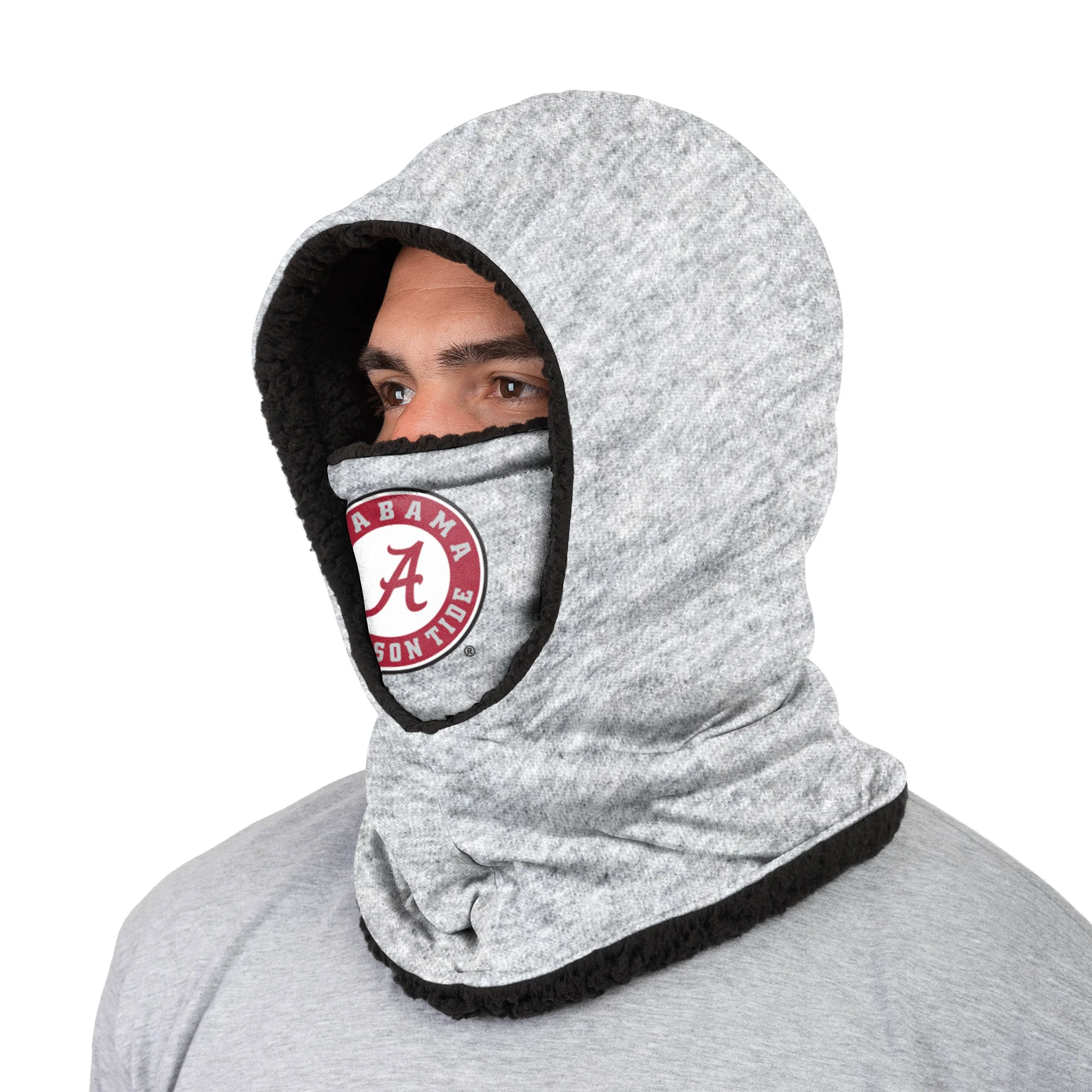 Alabama Crimson Tide NCAA Heather Grey Big Logo Hooded Gaiter - Image 2