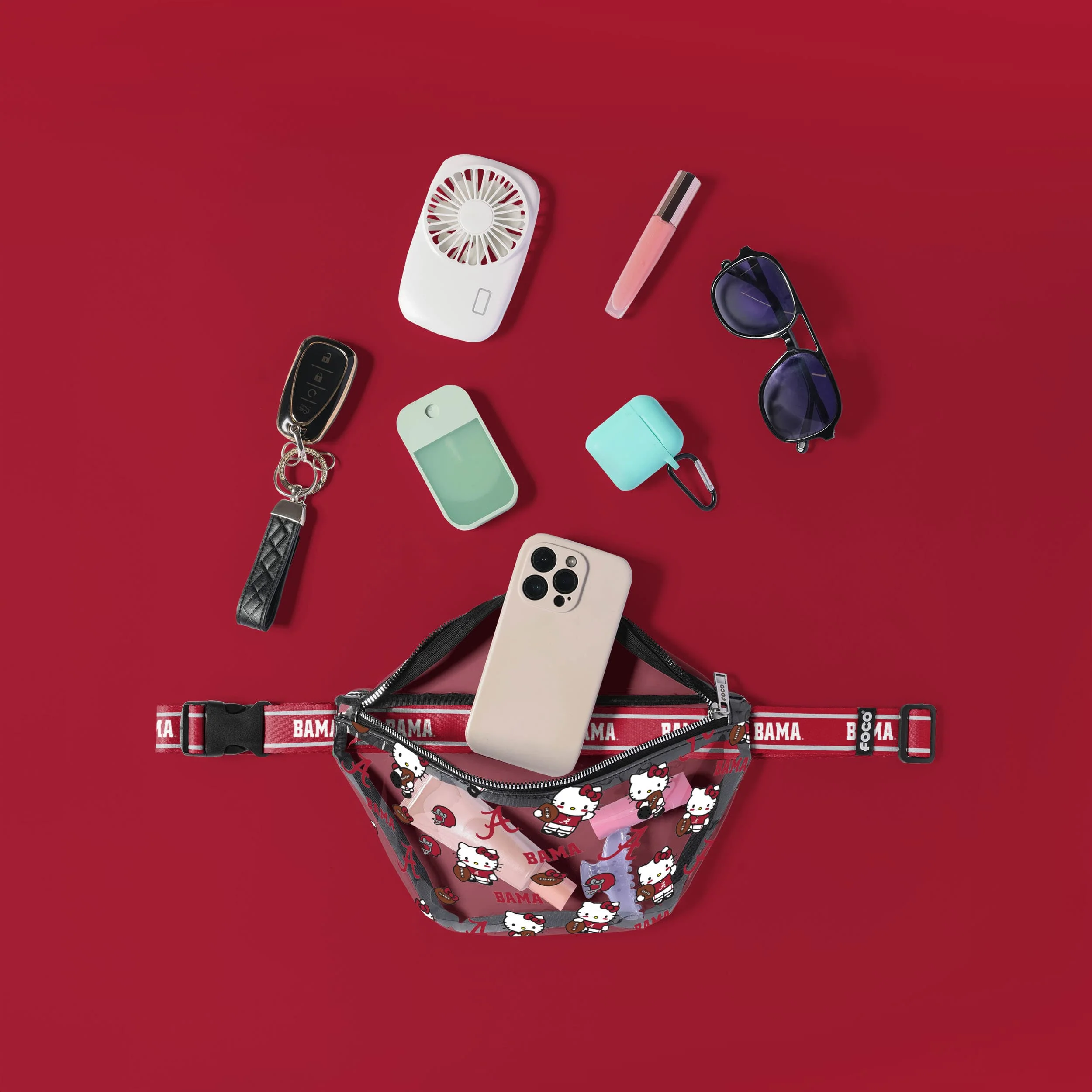 Alabama Crimson Tide NCAA Hello Kitty® Clear Fanny Pack (PREORDER - SHIPS MID JULY) - Image 3