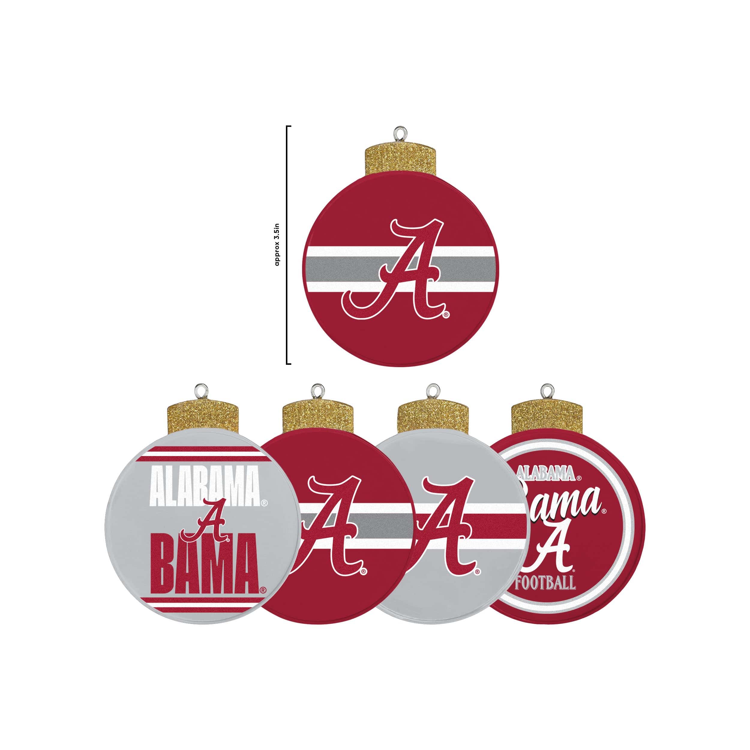 Alabama Crimson Tide NCAA Holiday 5 Pack Coaster Set - Image 5