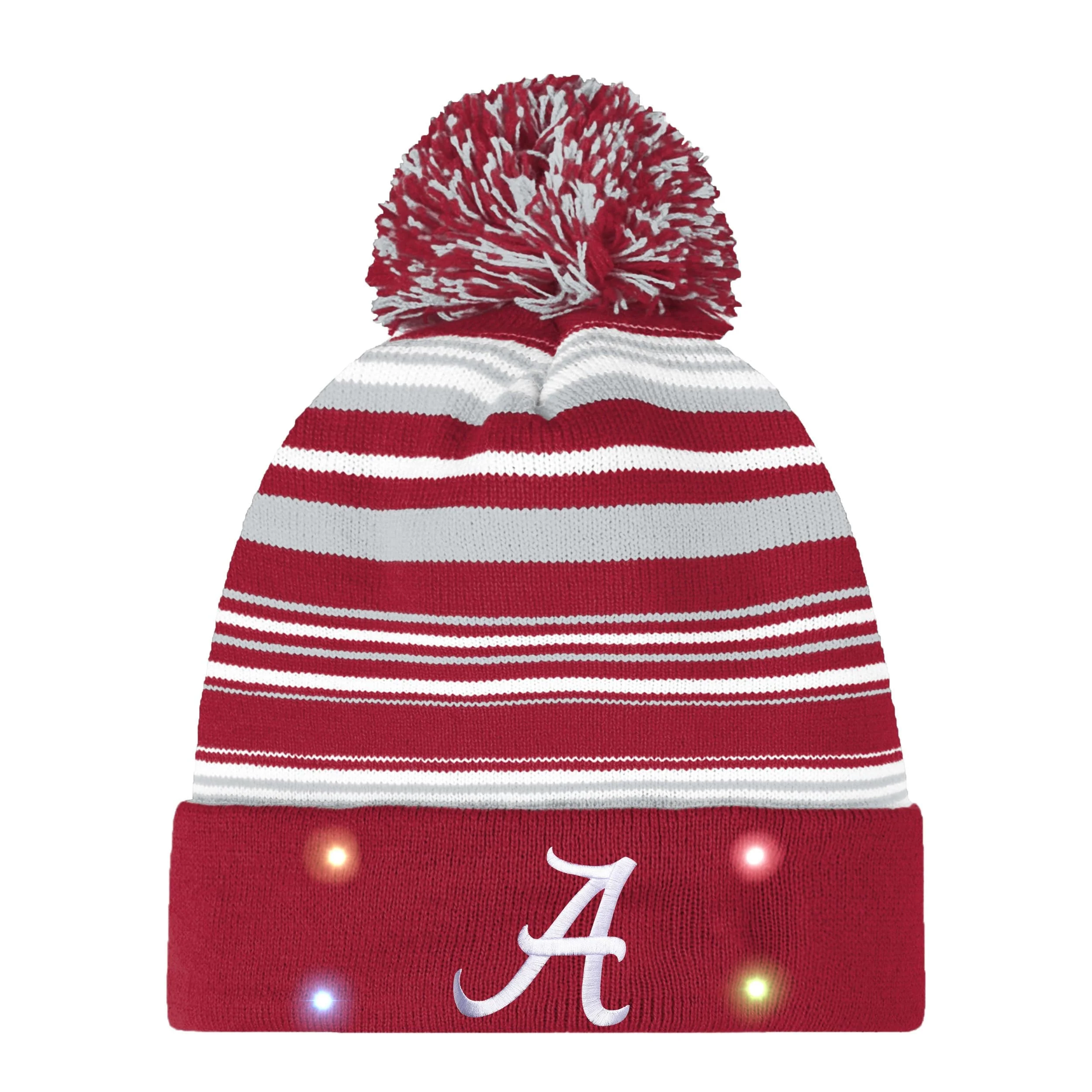 Alabama Crimson Tide NCAA Horizontal Stripe Light Up Beanie - Image 2