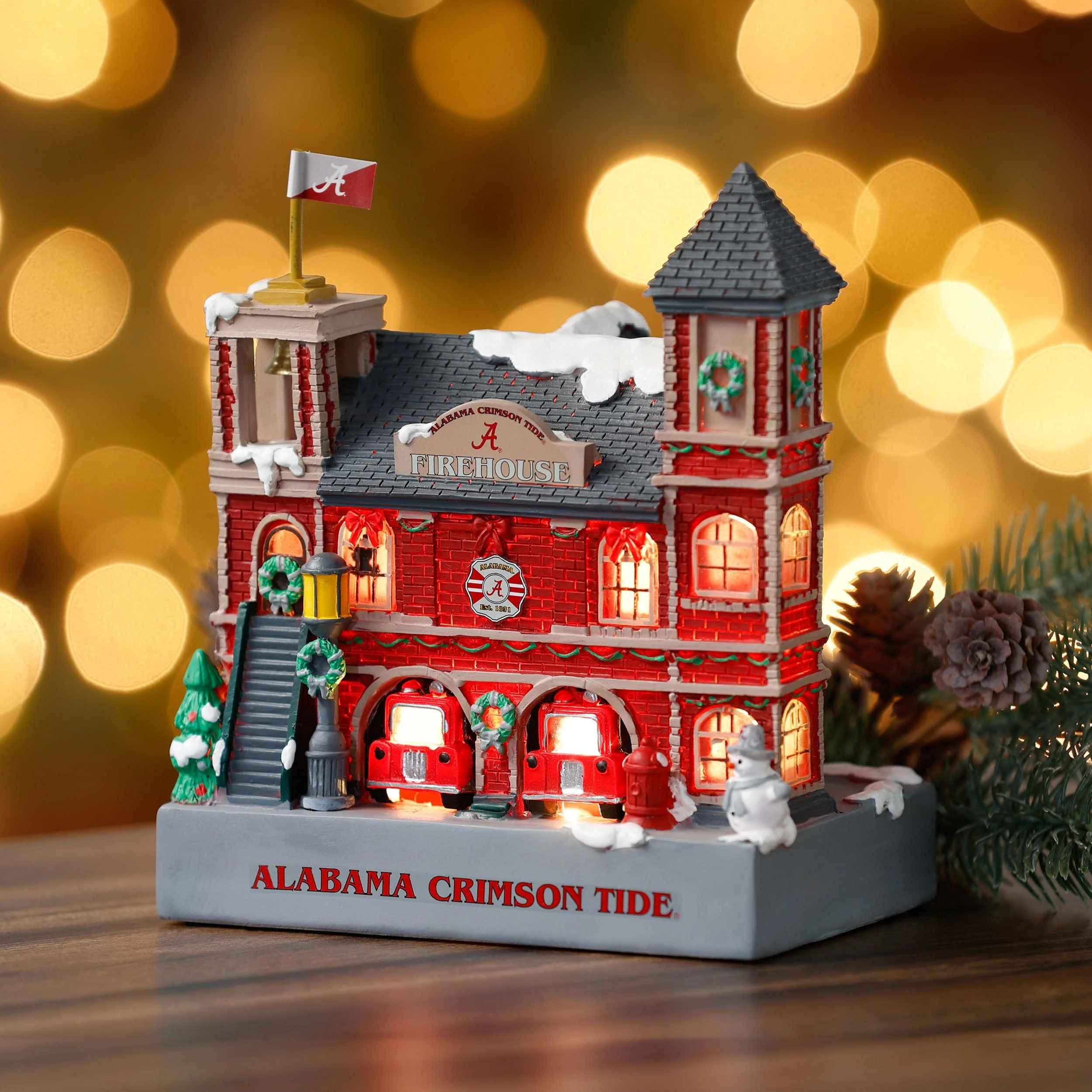 Alabama Crimson Tide NCAA Light Up Resin Team Firehouse - Image 2