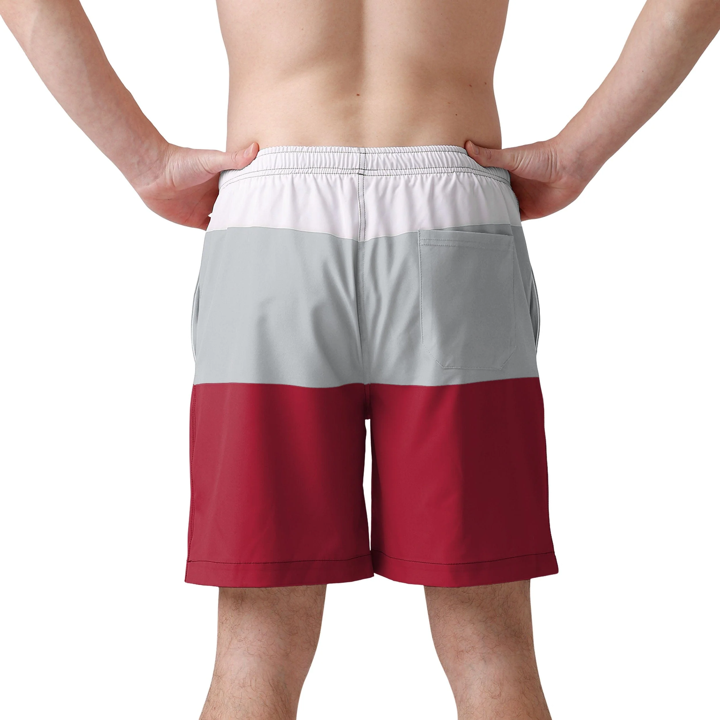 Alabama Crimson Tide NCAA Mens 3 Stripe Big Logo Swimming Trunks - Image 3