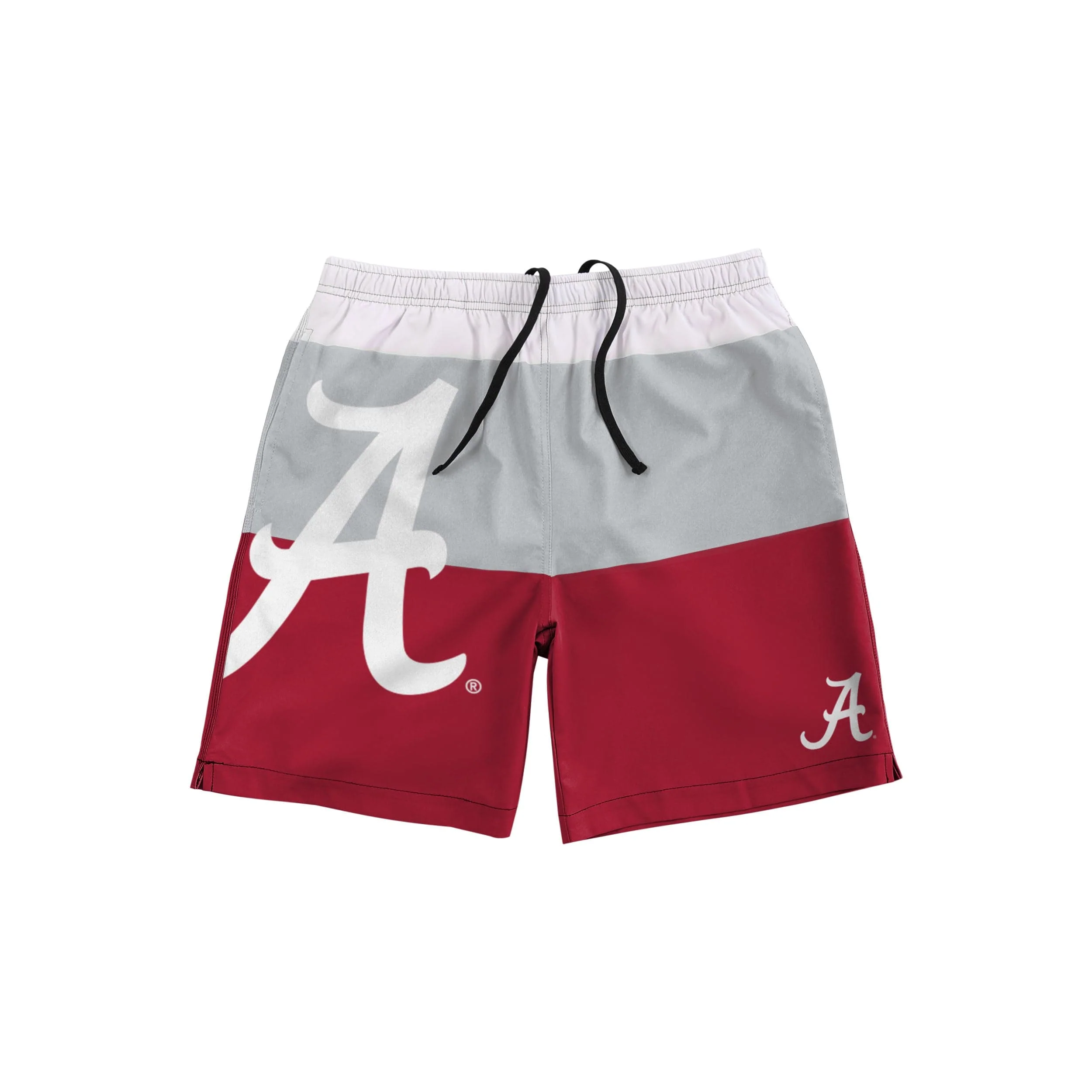Alabama Crimson Tide NCAA Mens 3 Stripe Big Logo Swimming Trunks - Image 4