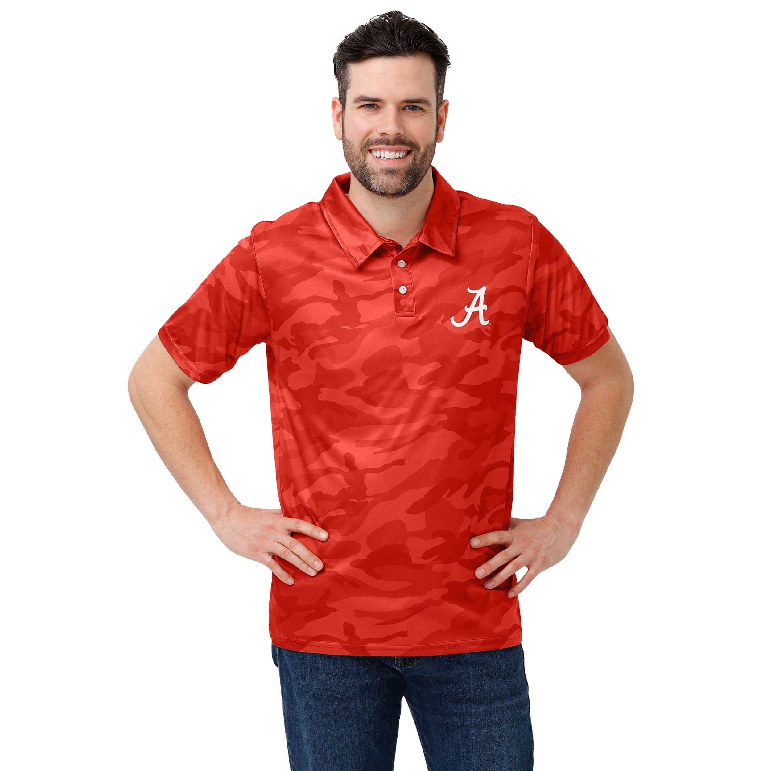 Alabama Crimson Tide NCAA Mens Color Camo Polyester Polo - Image 2