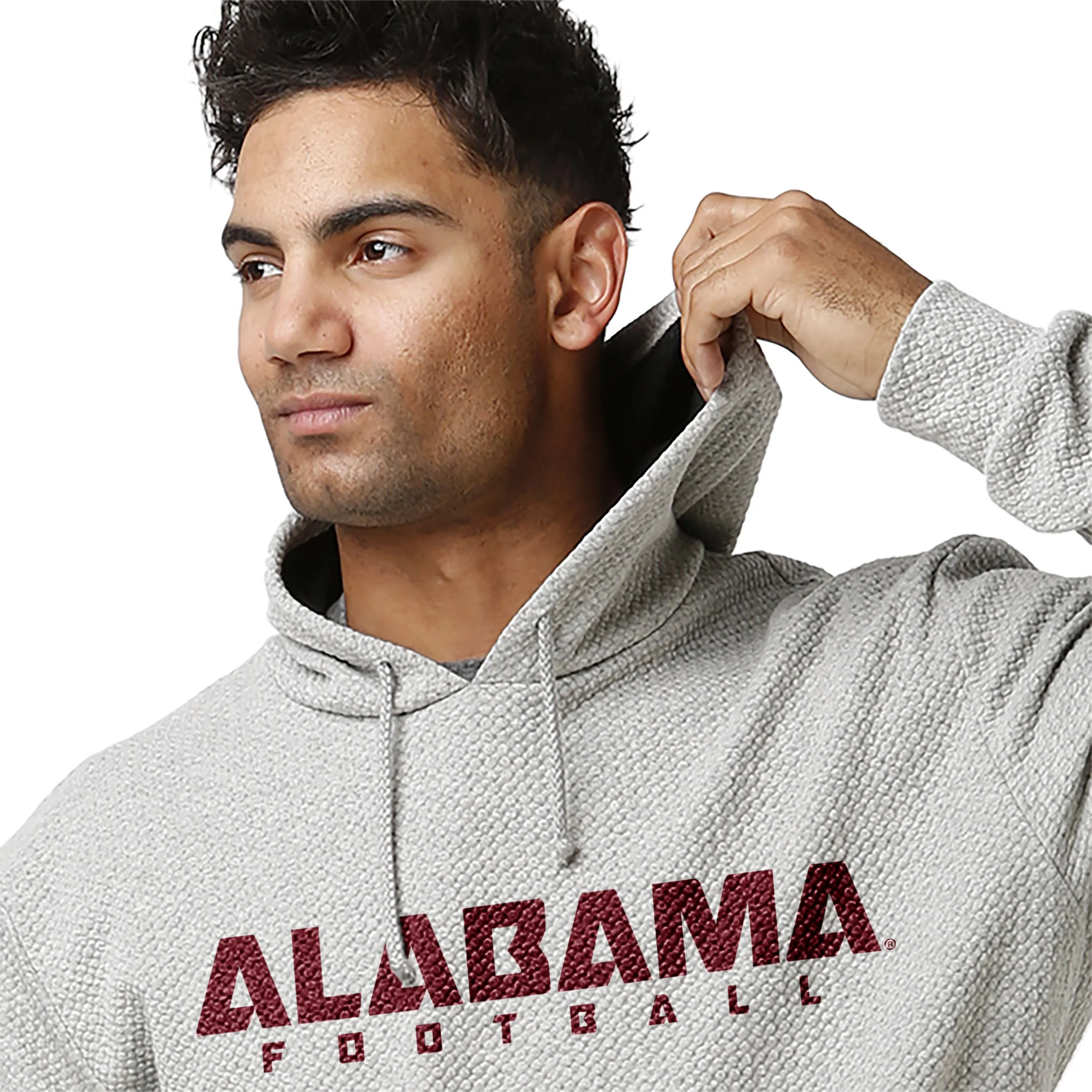 Alabama Crimson Tide NCAA Mens Gray Woven Hoodie - Image 5