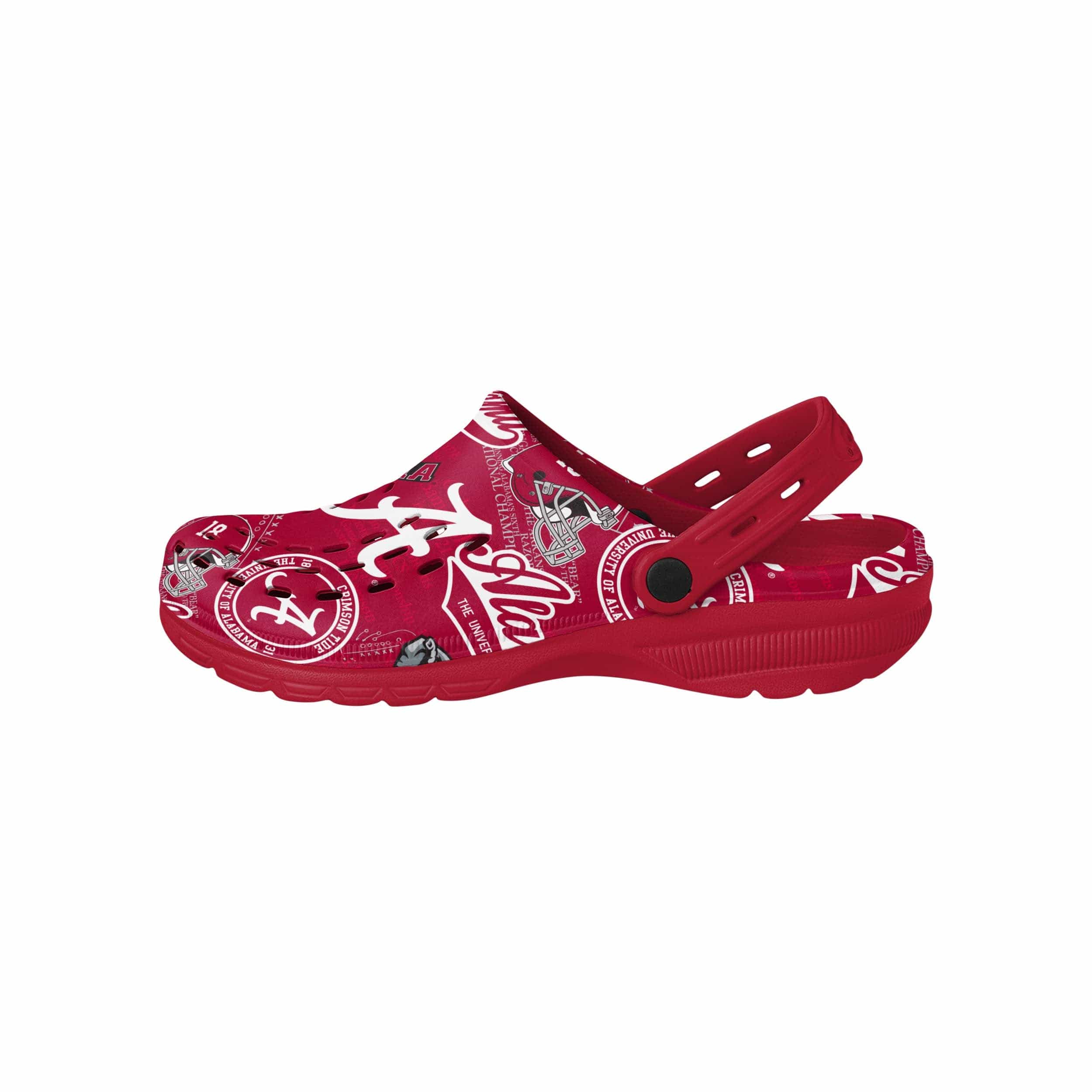 Alabama Crimson Tide NCAA Mens Historic Print Clog With Strap - Image 2