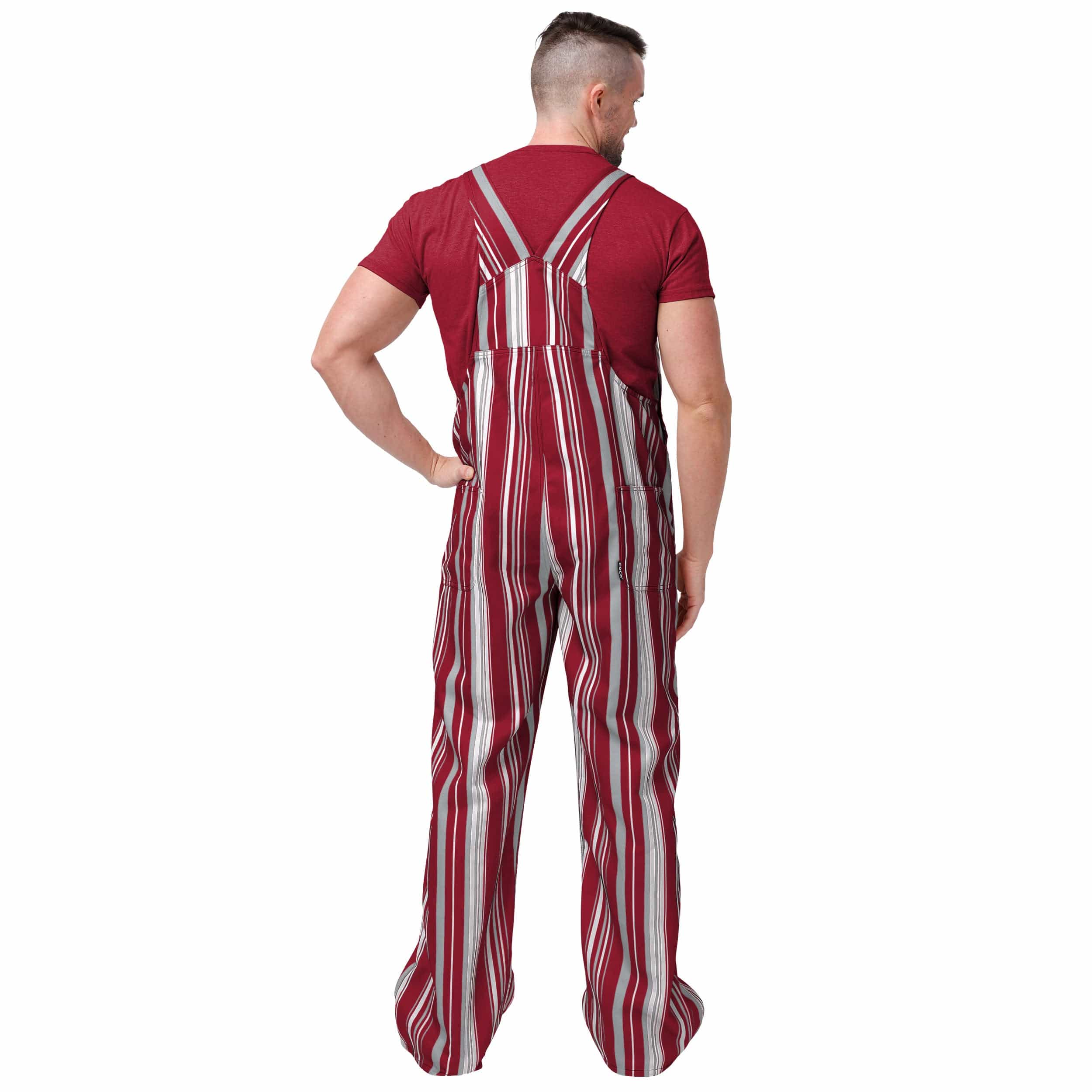Alabama Crimson Tide NCAA Mens Hyper Stripe Bib Overalls - Image 2