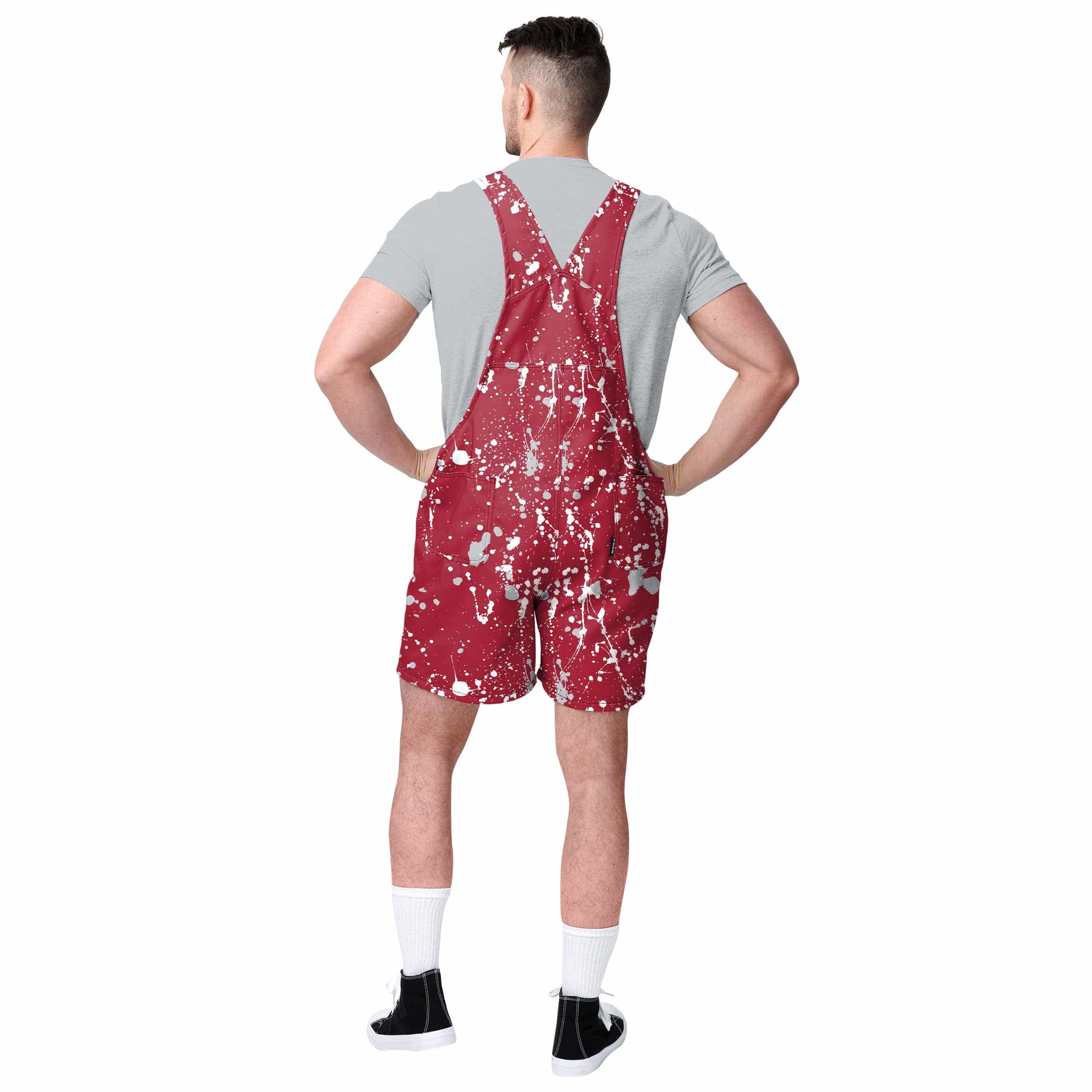 Alabama Crimson Tide NCAA Mens Paint Splatter Bib Shortalls - Image 2