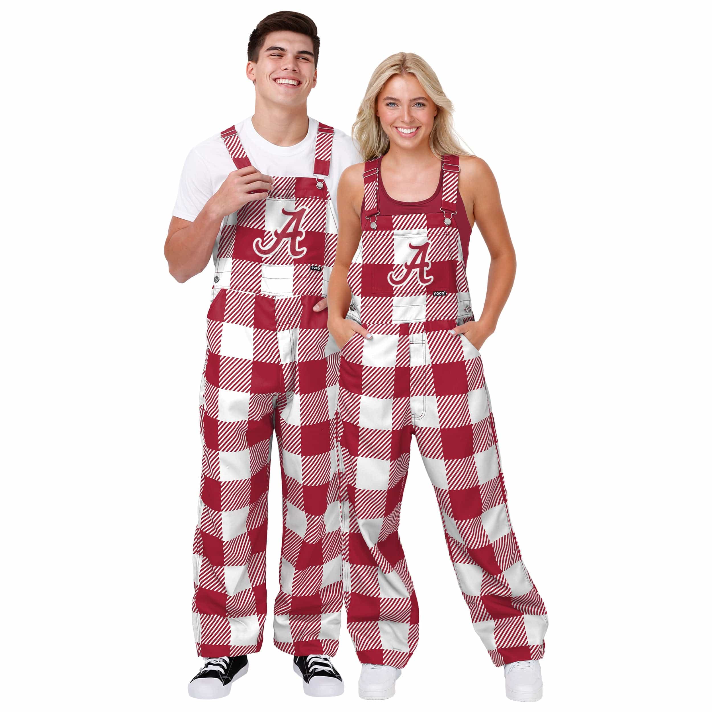 Alabama Crimson Tide NCAA Mens Plaid Bib Overalls - Image 3