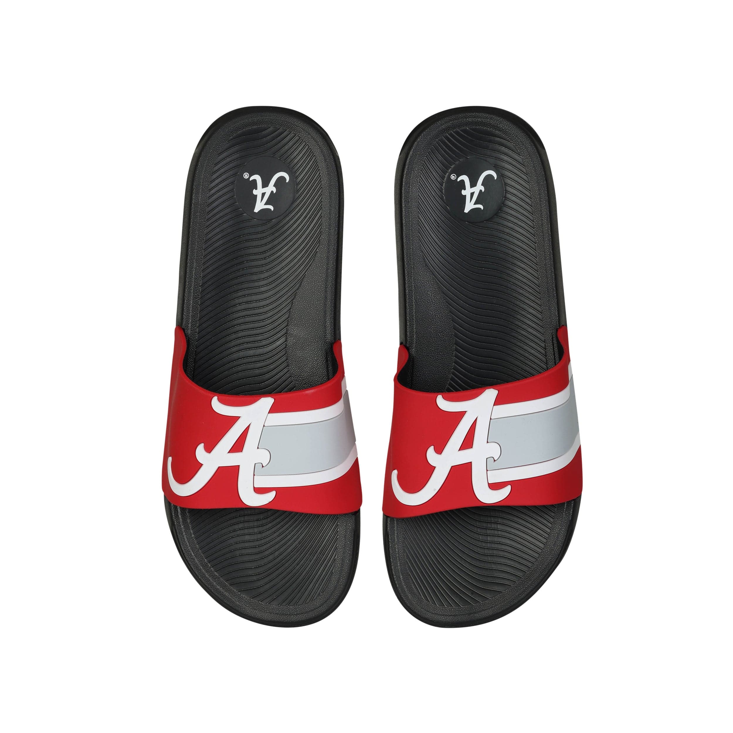 Alabama Crimson Tide NCAA Mens Striped Big Logo Raised Slide - Image 2