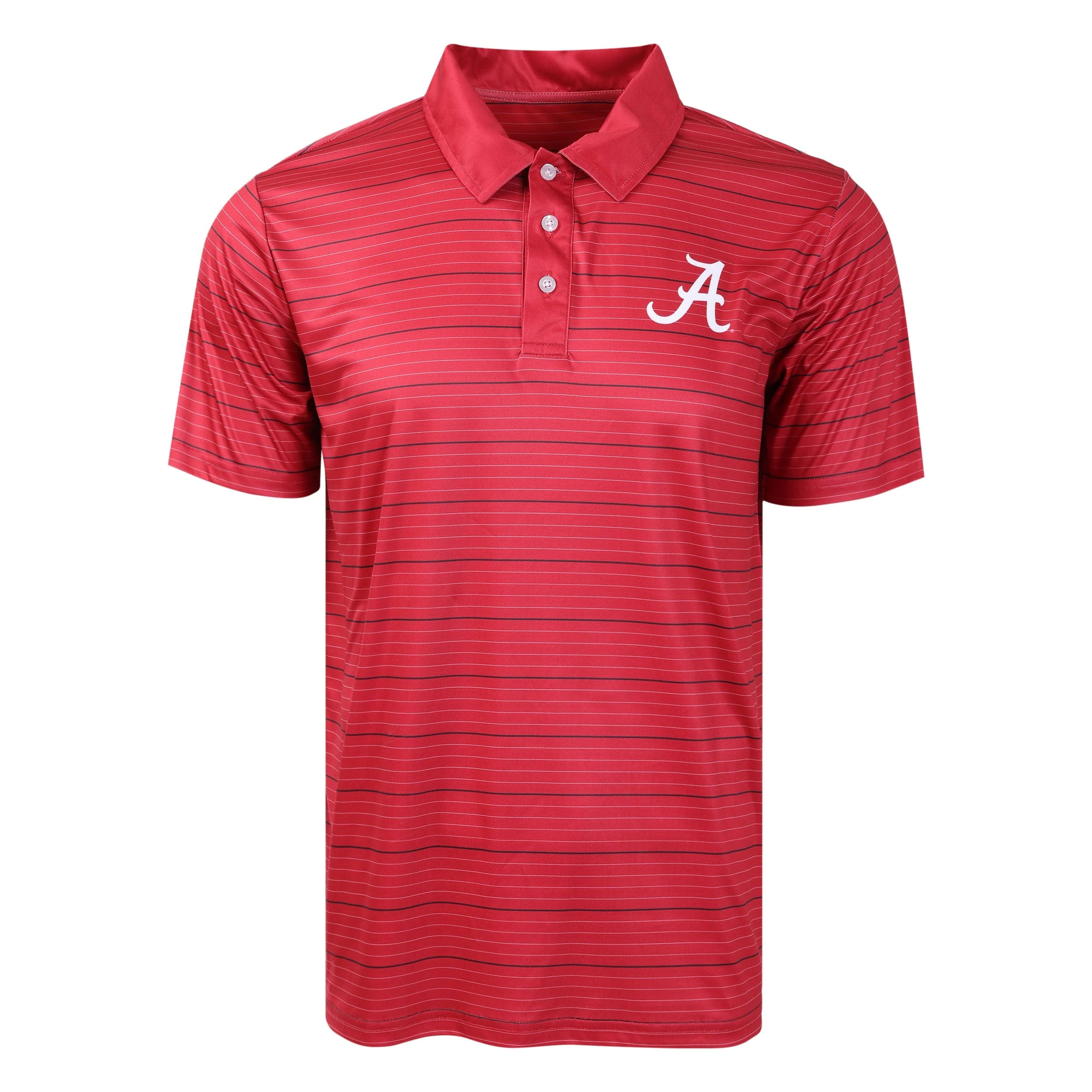 Alabama Crimson Tide NCAA Mens Striped Polyester Polo - Image 3