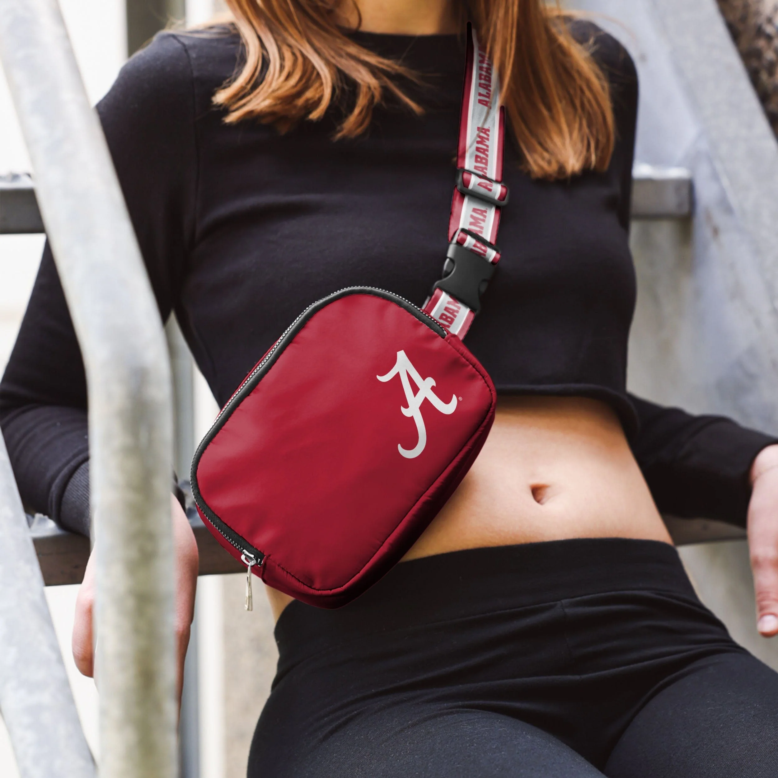 Alabama Crimson Tide NCAA Team Wordmark Crossbody Belt Bag - Image 3