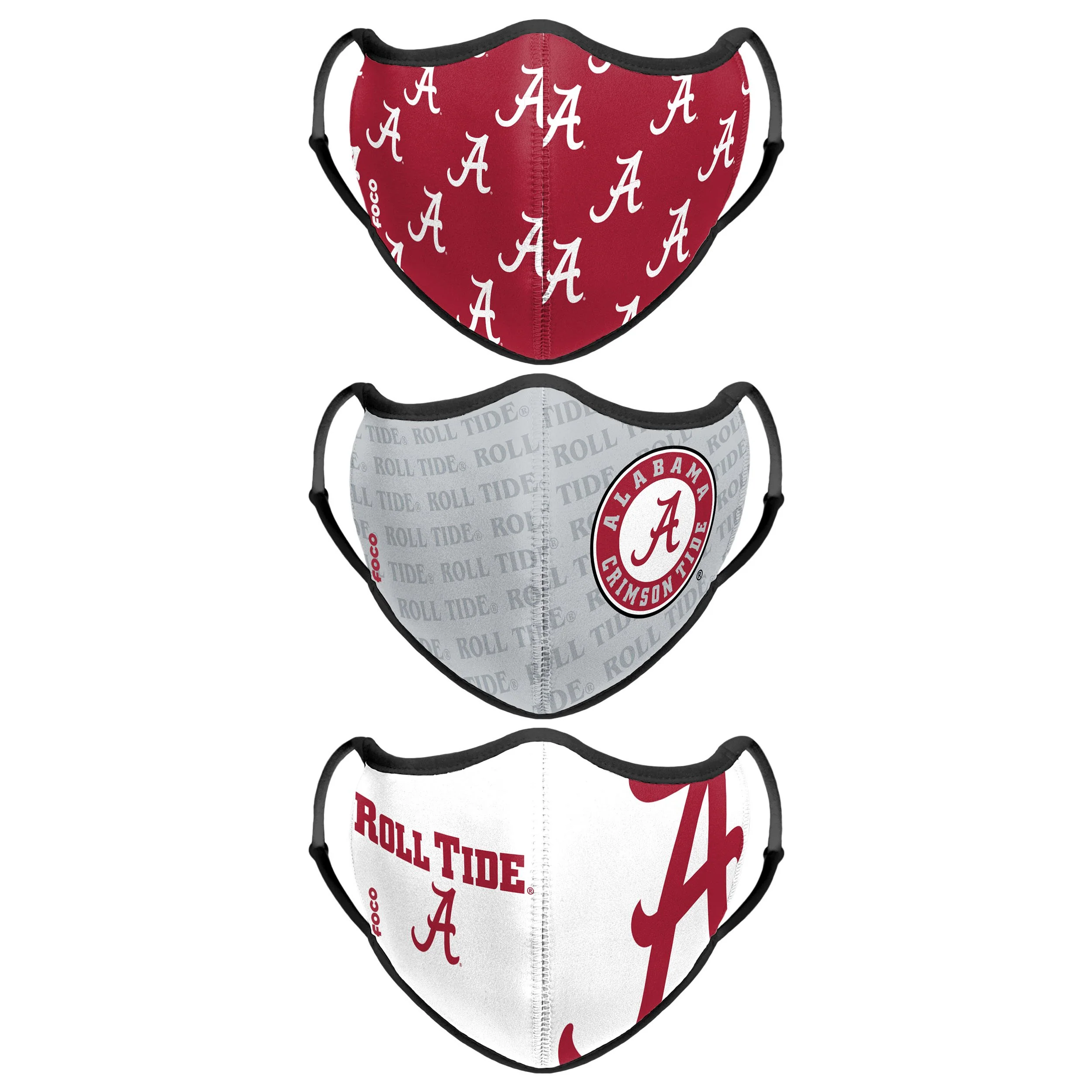 Alabama Crimson Tide NCAA Thematic Sport 3 Pack Face Cover