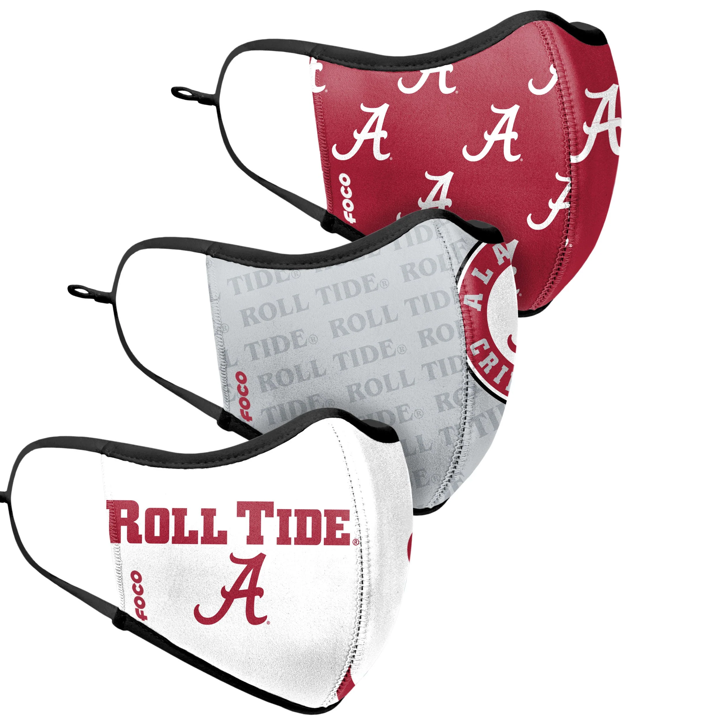 Alabama Crimson Tide NCAA Thematic Sport 3 Pack Face Cover - Image 3