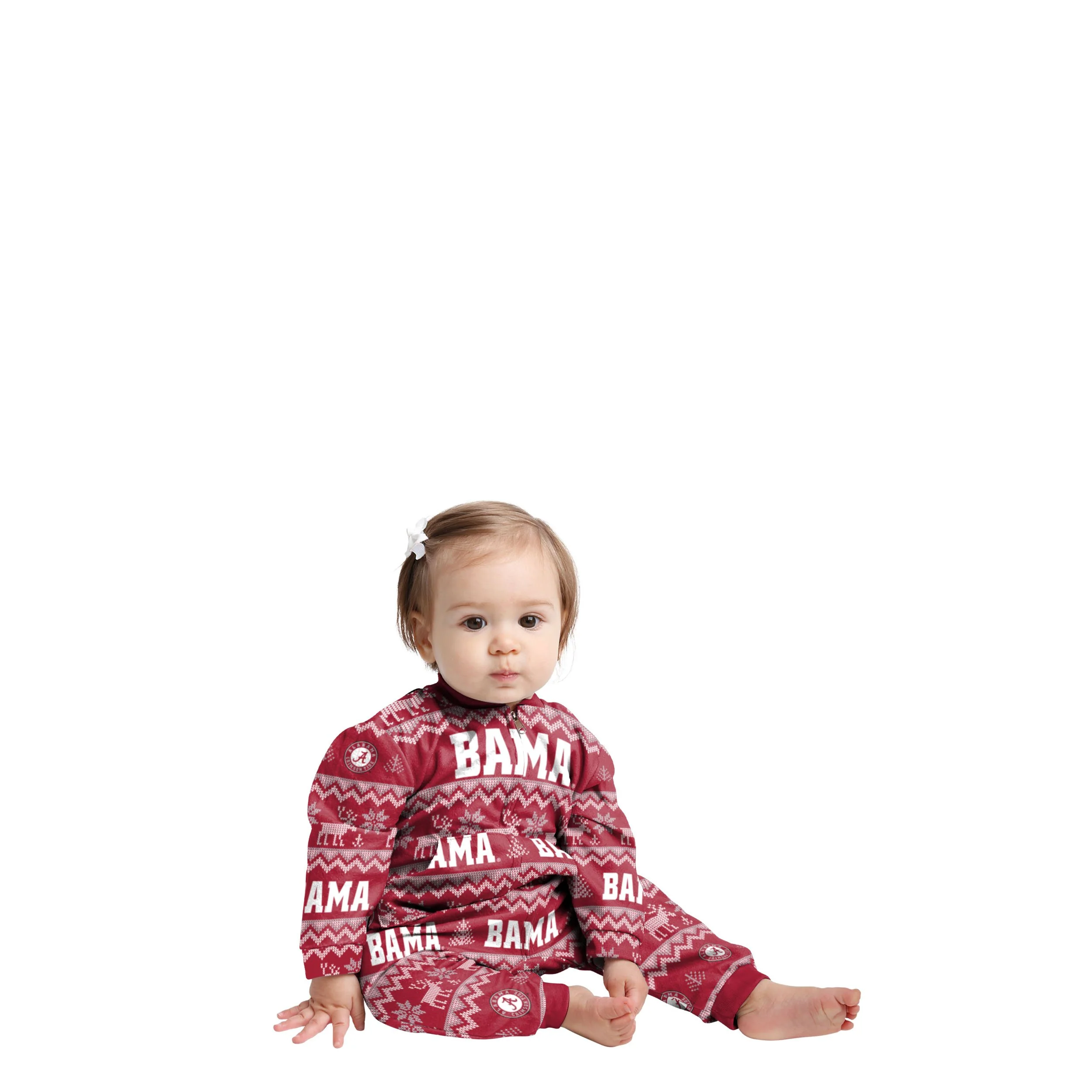 Alabama Crimson Tide NCAA Ugly Pattern Family Holiday Pajamas - Image 2