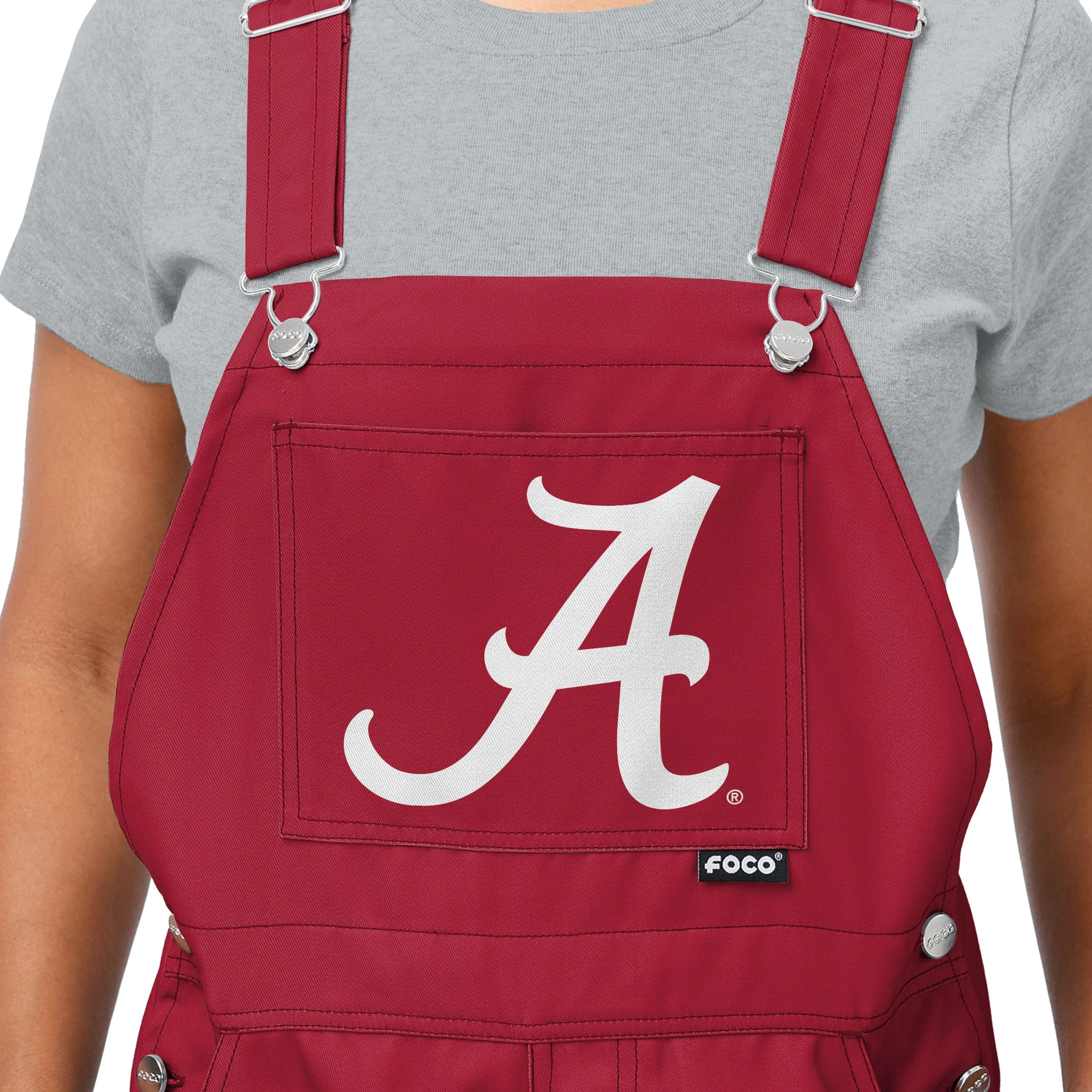 Alabama Crimson Tide NCAA Womens Big Logo Bib Overalls - Image 4