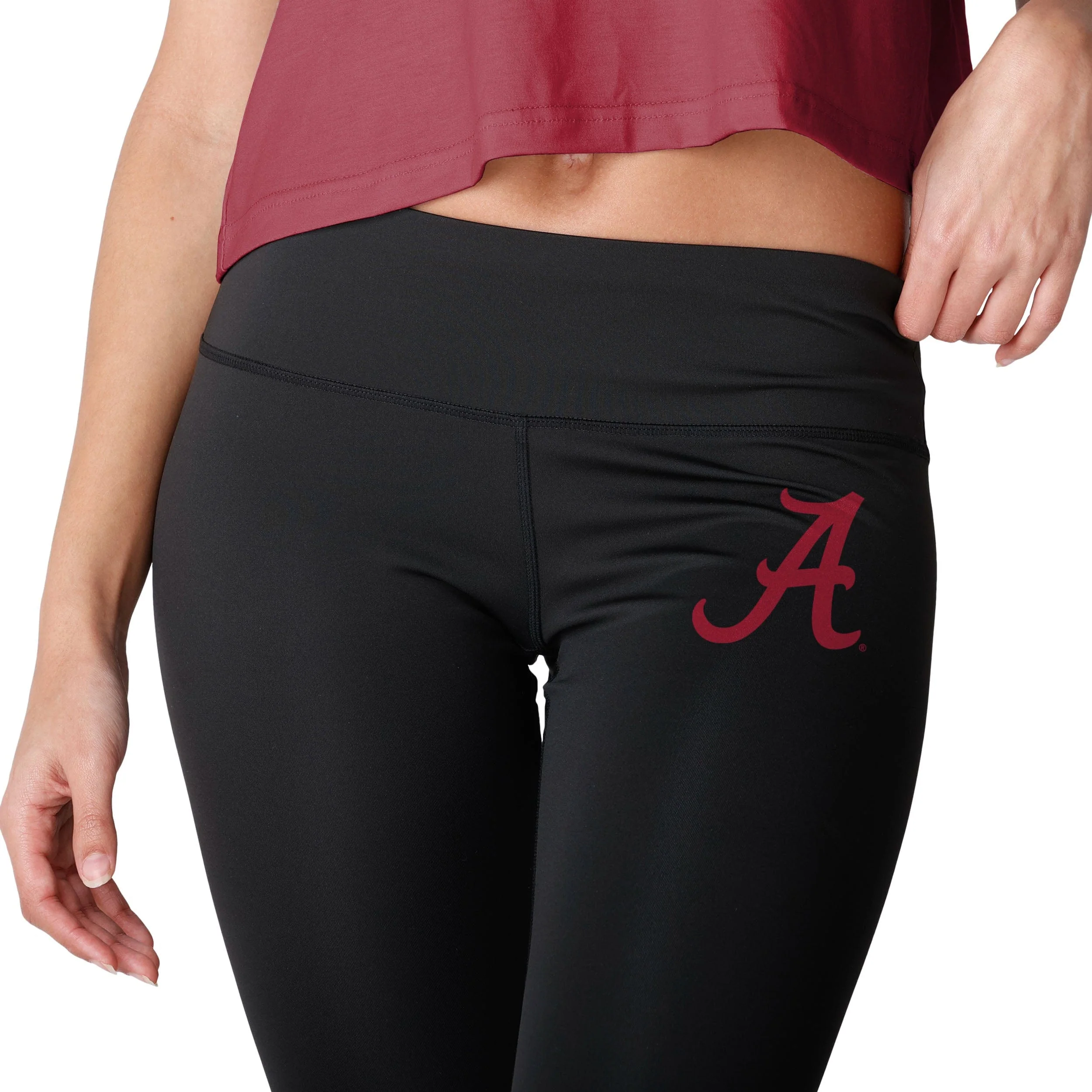 Alabama Crimson Tide NCAA Womens Calf Logo Black Leggings - Image 3
