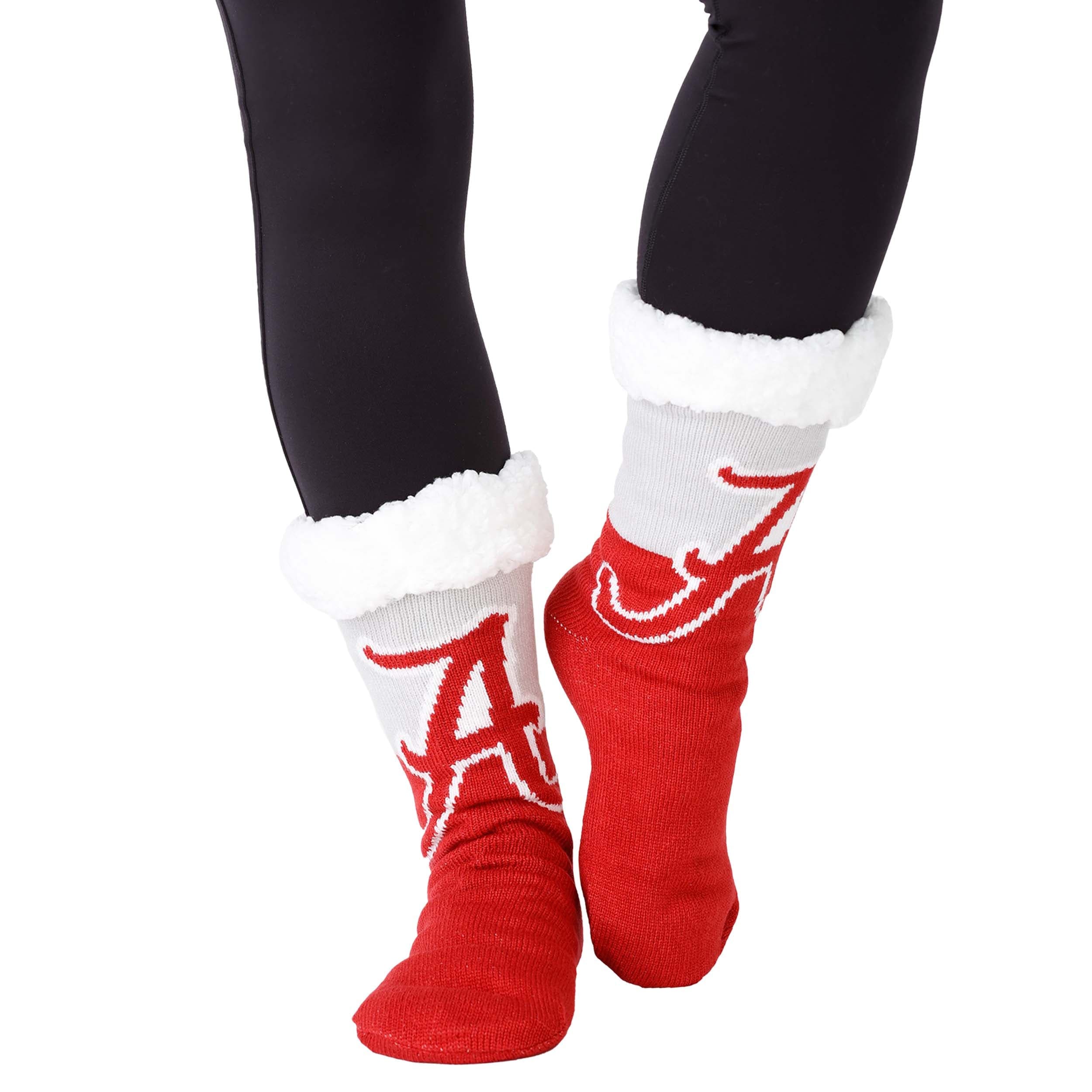 Alabama Crimson Tide NCAA Womens Fan Footy 3 Pack Slipper Socks - Image 2
