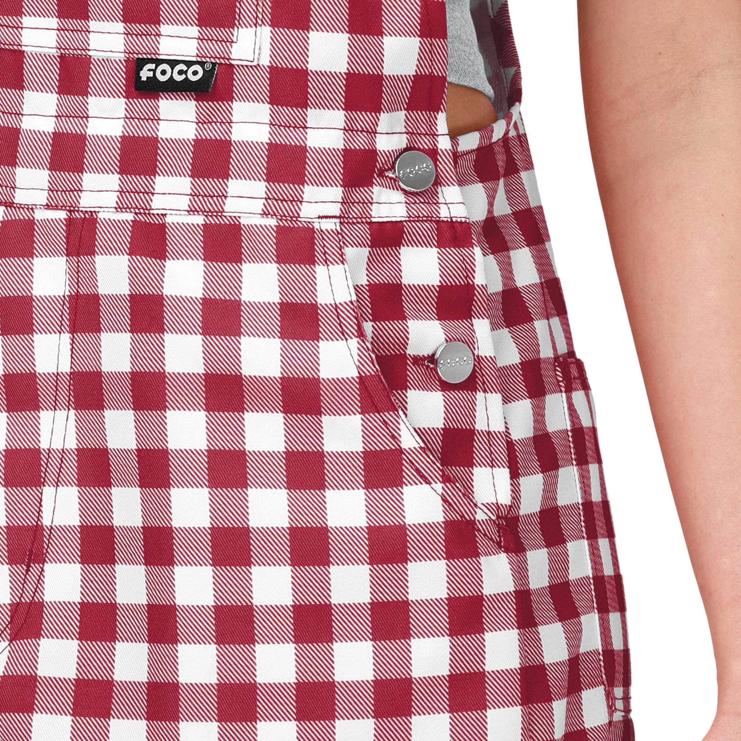 Alabama Crimson Tide NCAA Womens Gingham Check Bib Shortalls - Image 4