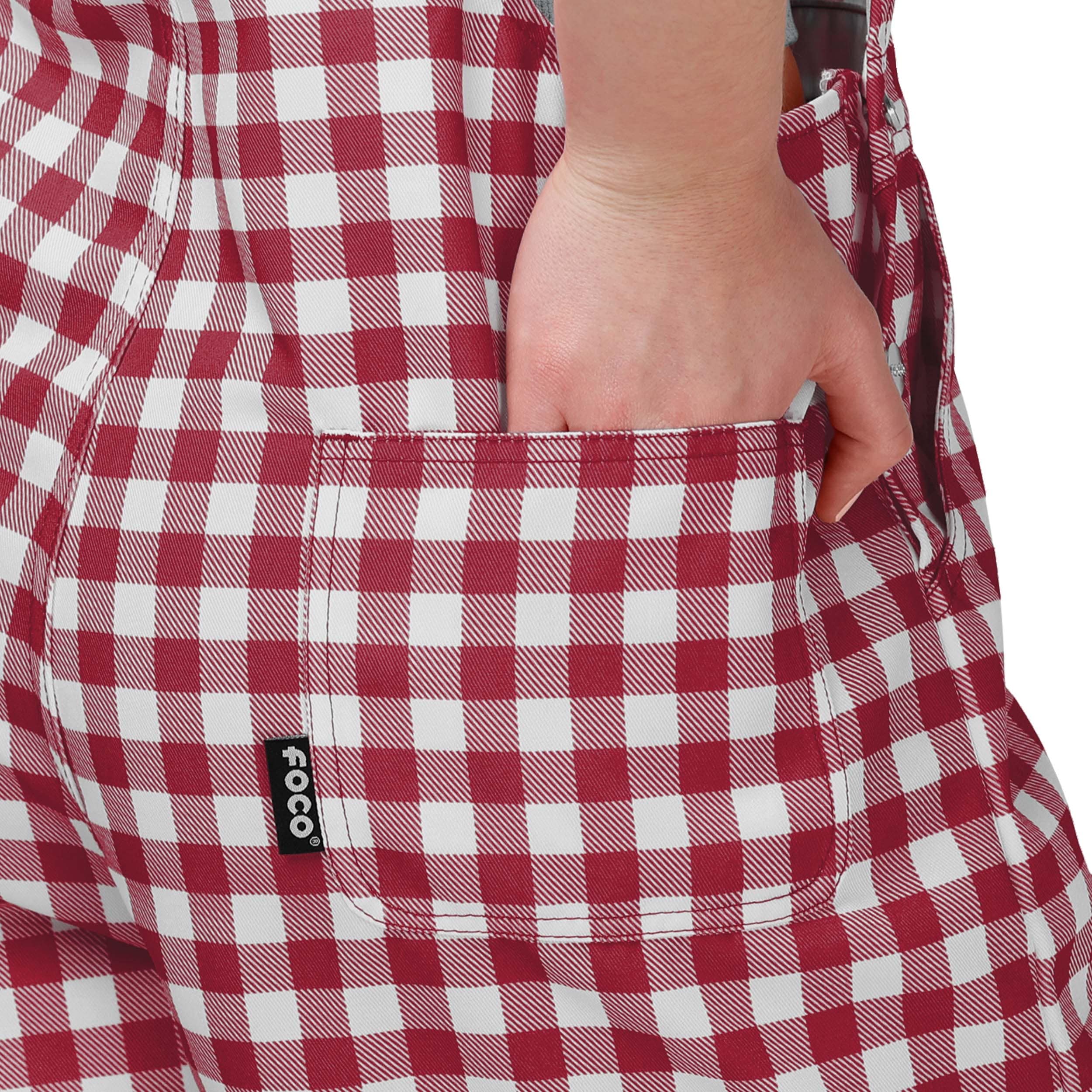 Alabama Crimson Tide NCAA Womens Gingham Check Bib Shortalls - Image 5