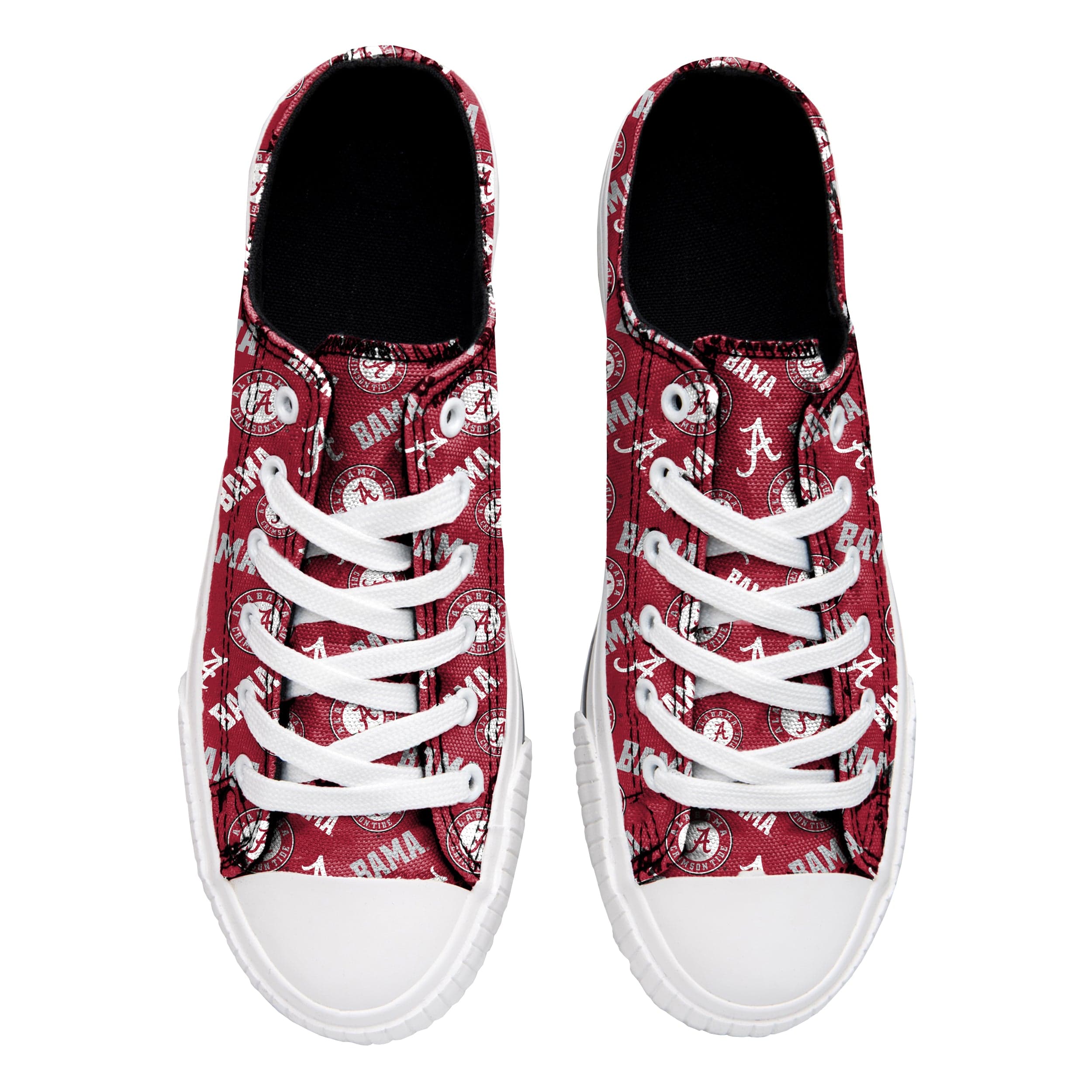Alabama Crimson Tide NCAA Womens Low Top Repeat Print Canvas Shoes - Image 3