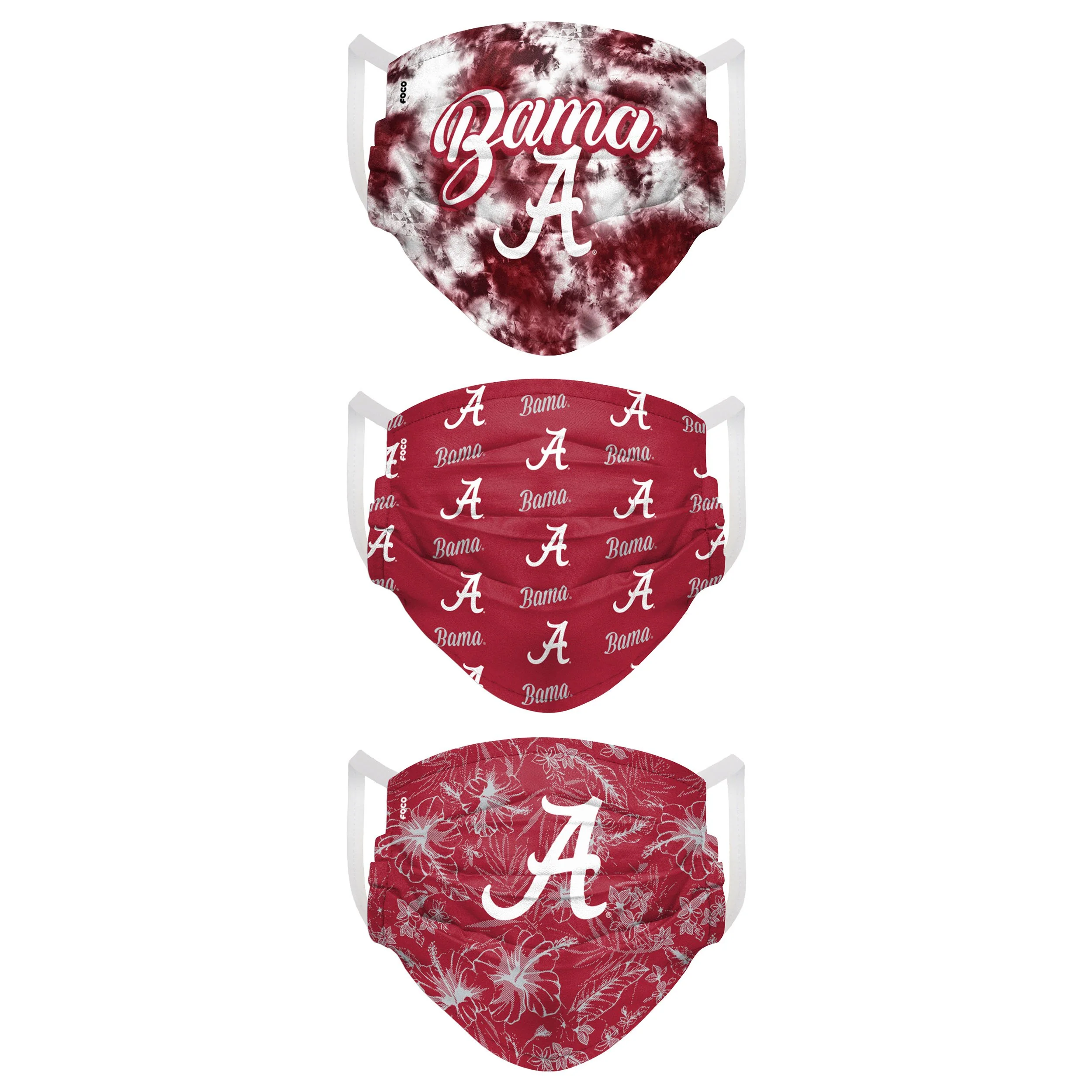 Alabama Crimson Tide NCAA Womens Matchday 3 Pack Face Cover - Image 2