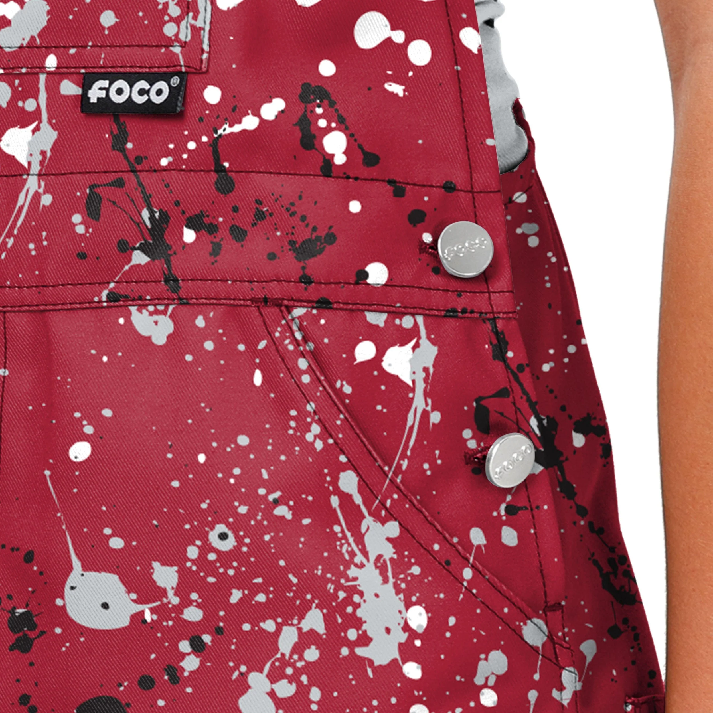 Alabama Crimson Tide NCAA Womens Paint Splatter Bib Overalls - Image 5