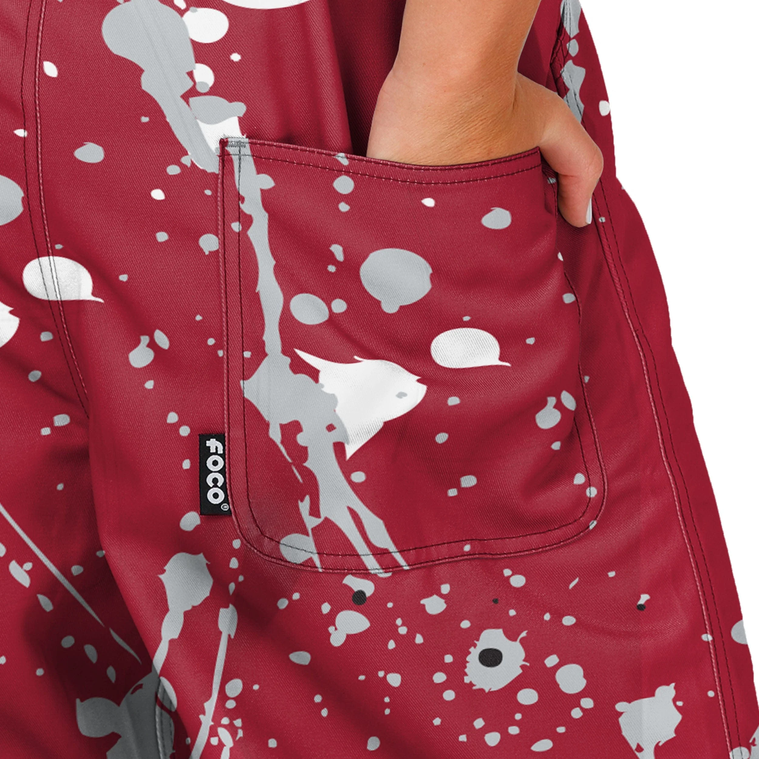 Alabama Crimson Tide NCAA Womens Paint Splatter Bib Overalls - Image 6