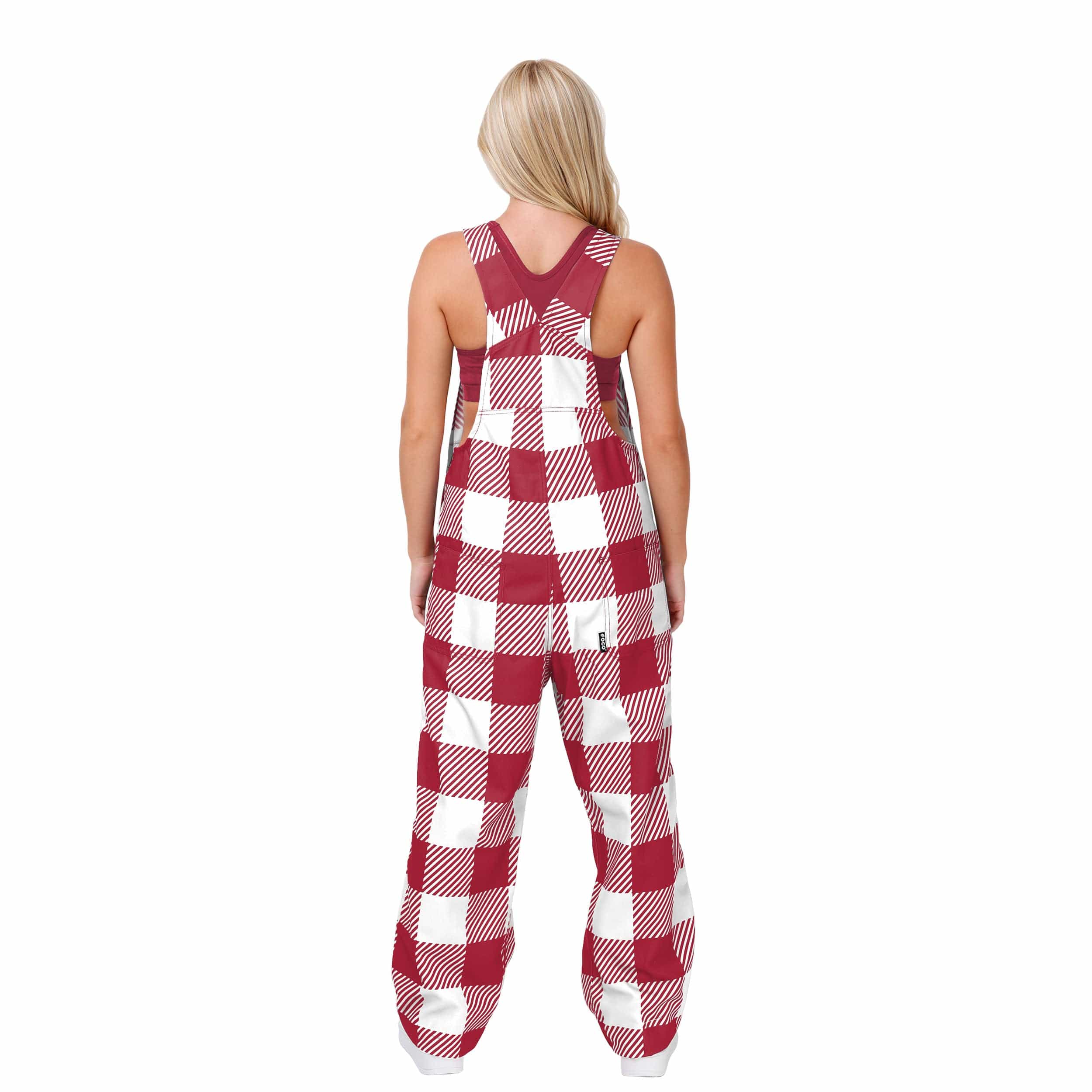 Alabama Crimson Tide NCAA Womens Plaid Bib Overalls - Image 2