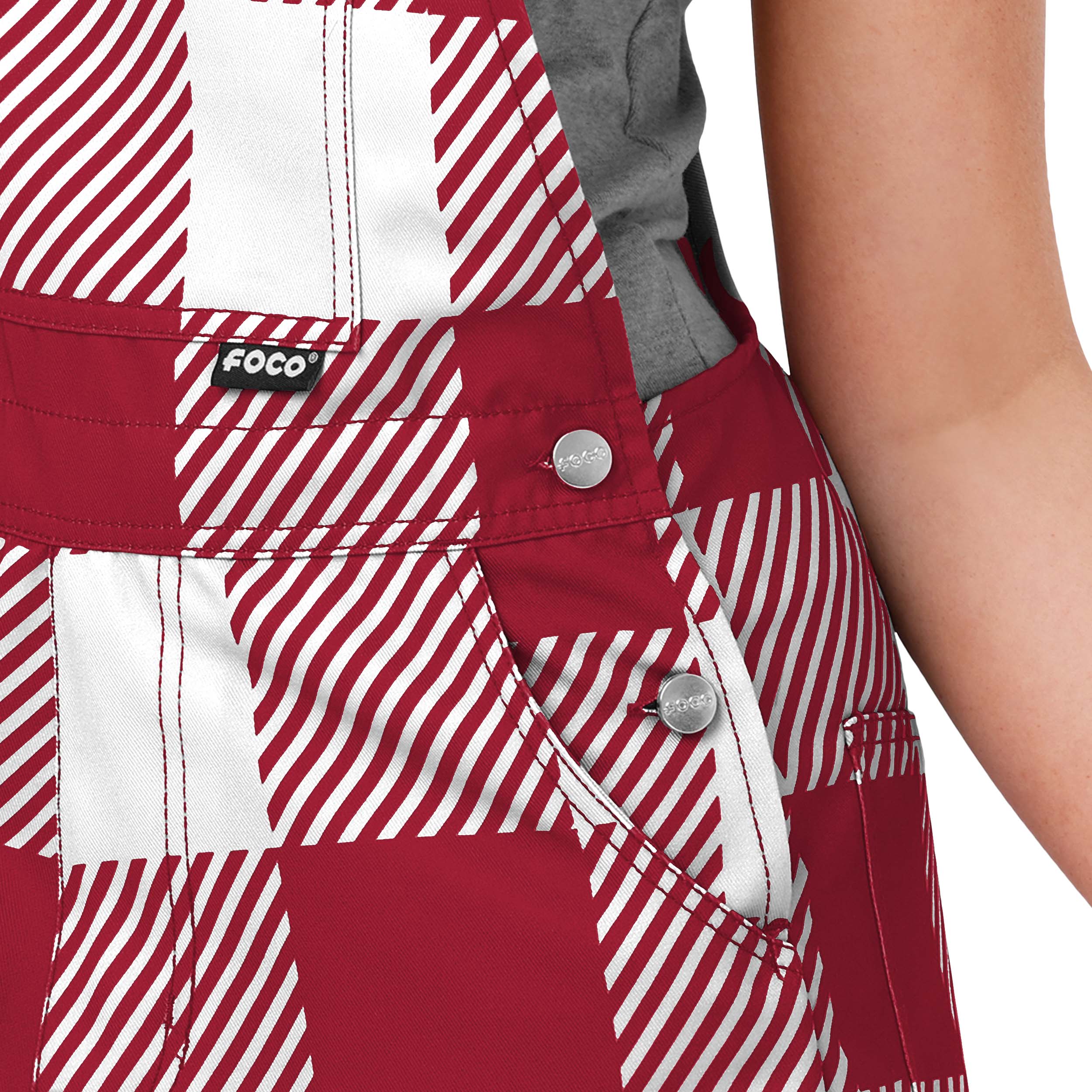 Alabama Crimson Tide NCAA Womens Plaid Bib Shortalls - Image 4