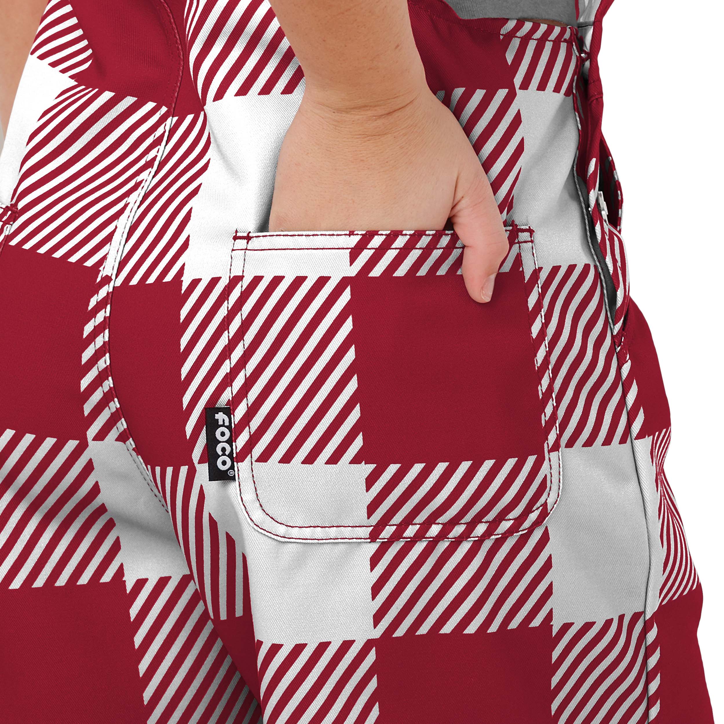 Alabama Crimson Tide NCAA Womens Plaid Bib Shortalls - Image 5