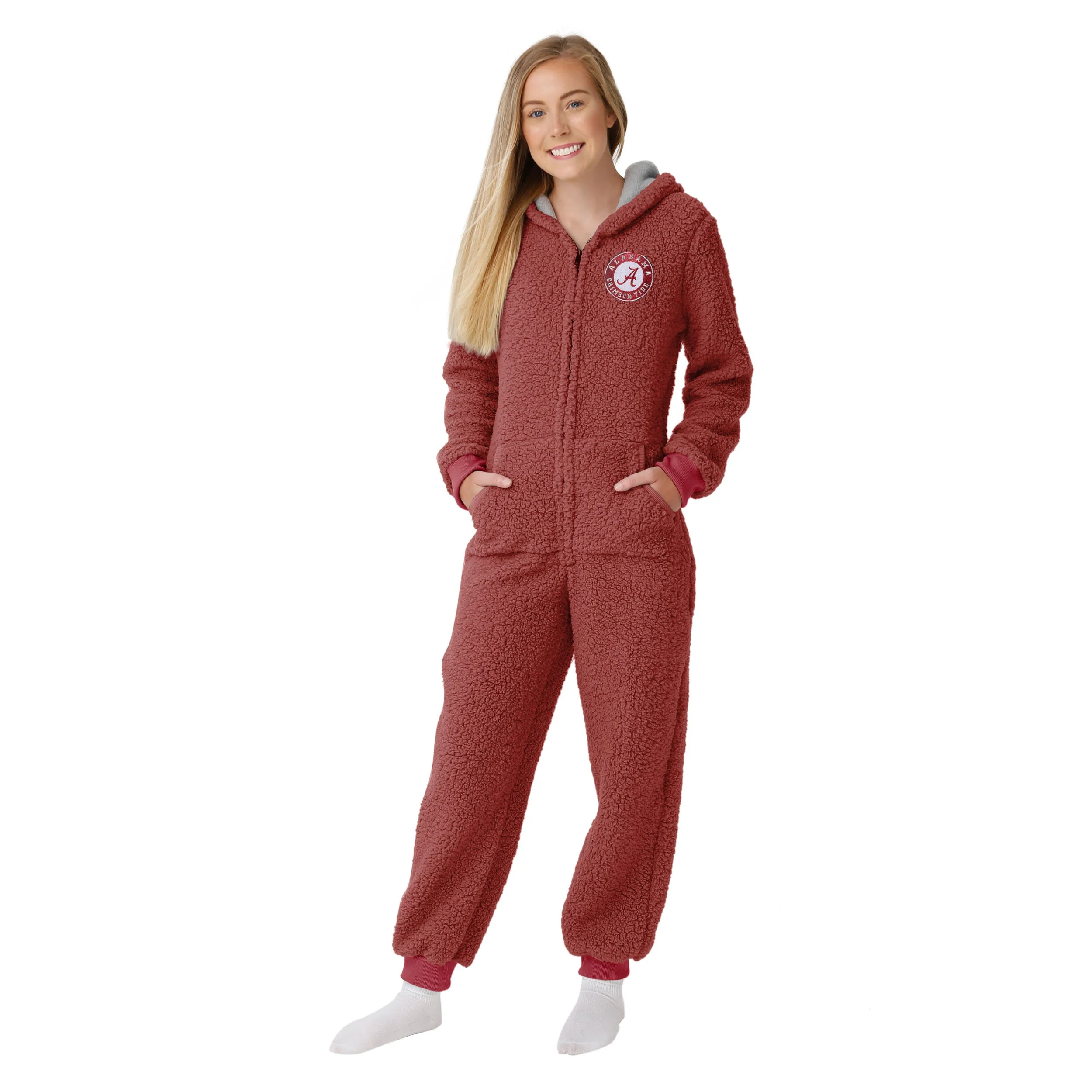 Alabama Crimson Tide NCAA Womens Sherpa One Piece Pajamas