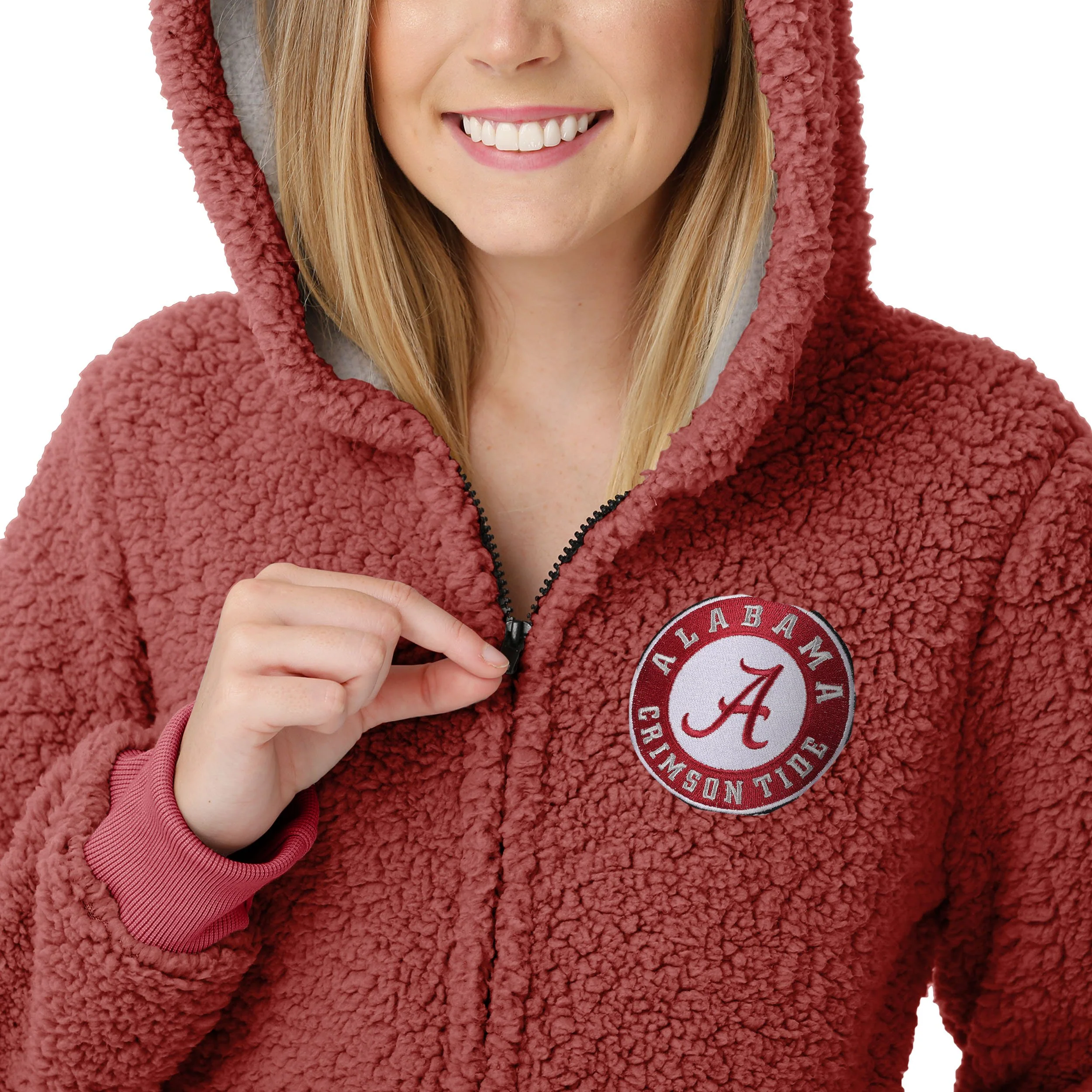 Alabama Crimson Tide NCAA Womens Sherpa One Piece Pajamas - Image 3