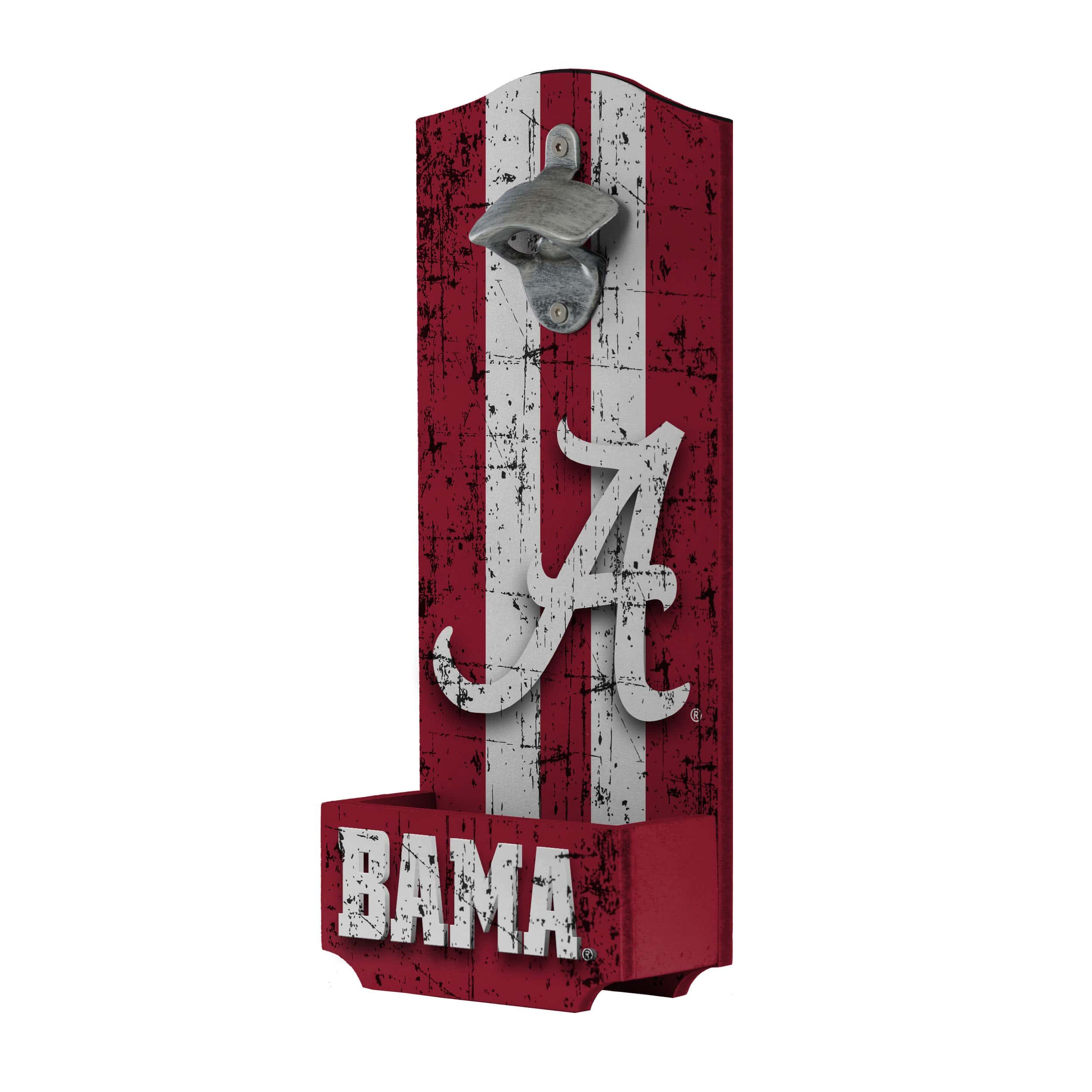 Alabama Crimson Tide NCAA Wooden Bottle Cap Opener Sign