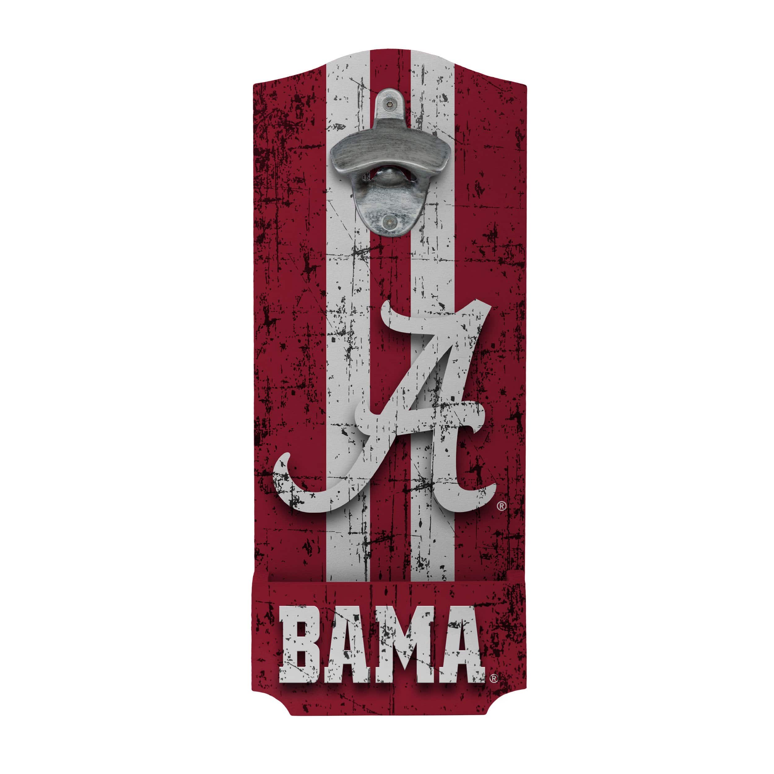 Alabama Crimson Tide NCAA Wooden Bottle Cap Opener Sign - Image 2