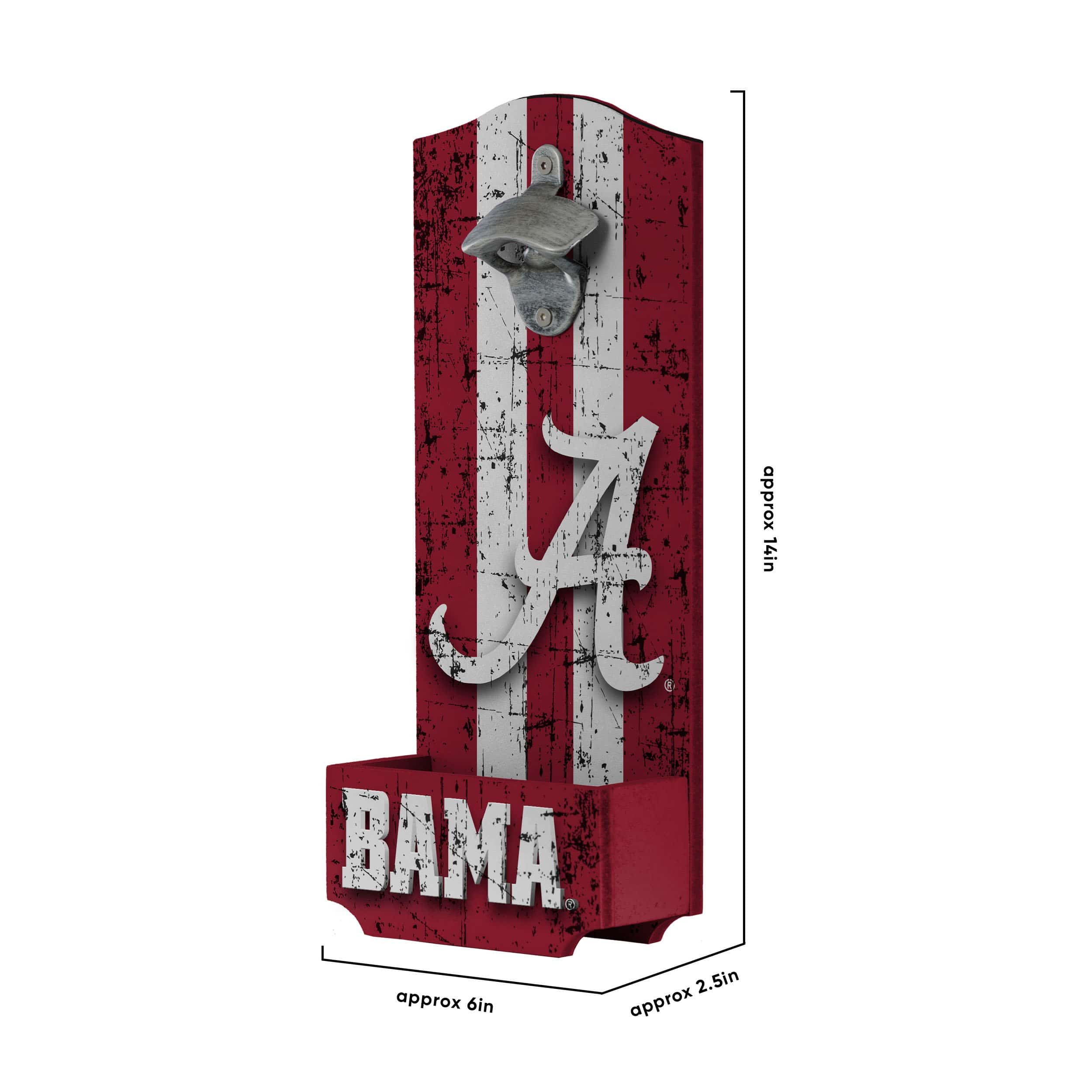 Alabama Crimson Tide NCAA Wooden Bottle Cap Opener Sign - Image 5