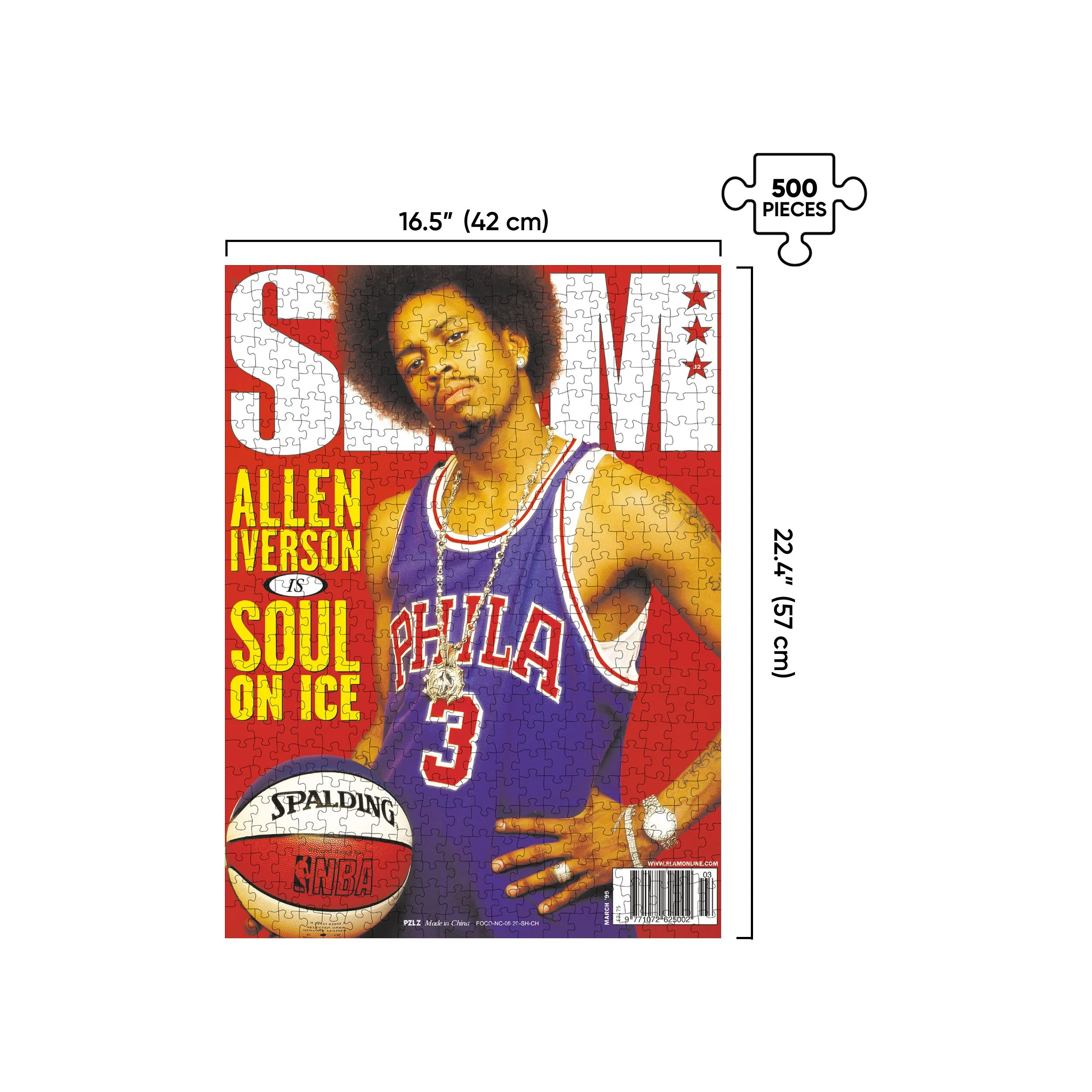 Allen Iverson Philadelphia 76ers NBA SLAM Cover 500 Piece Jigsaw Puzzle PZLZ - Image 2